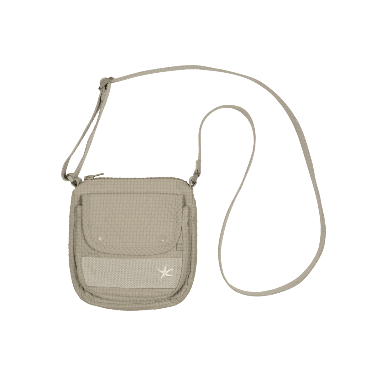 TCM beige check nylon cross bag minimalist design