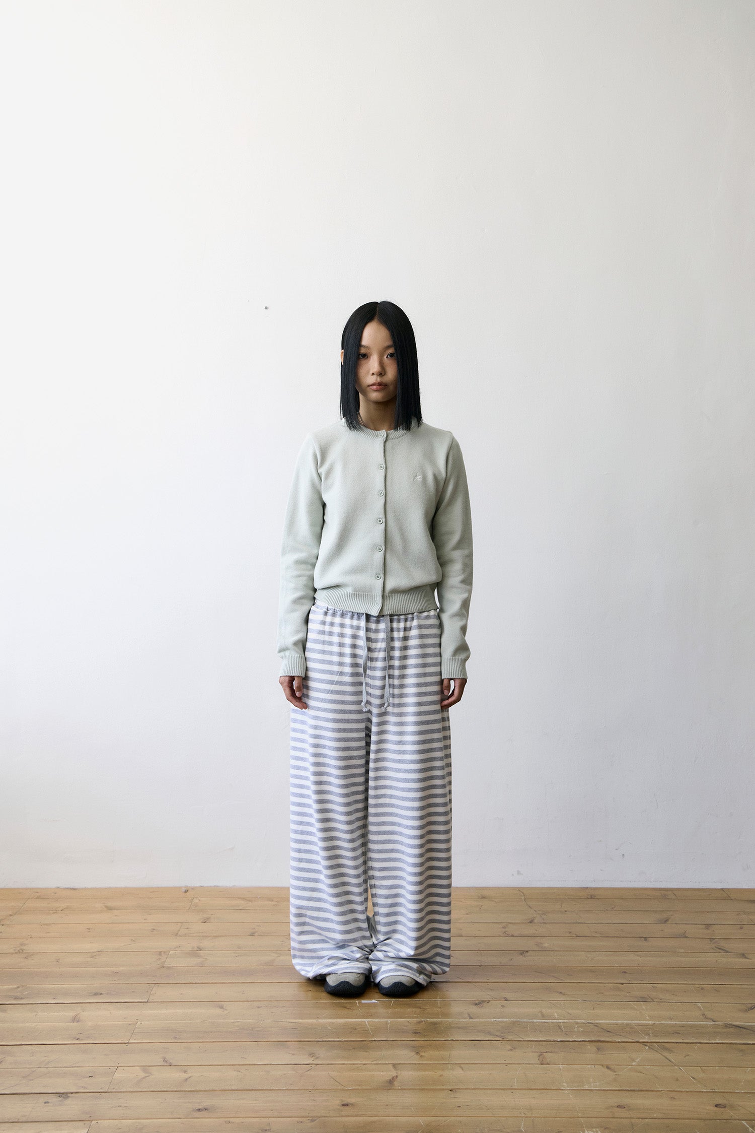 TCM mini logo knit cardigan (mint)