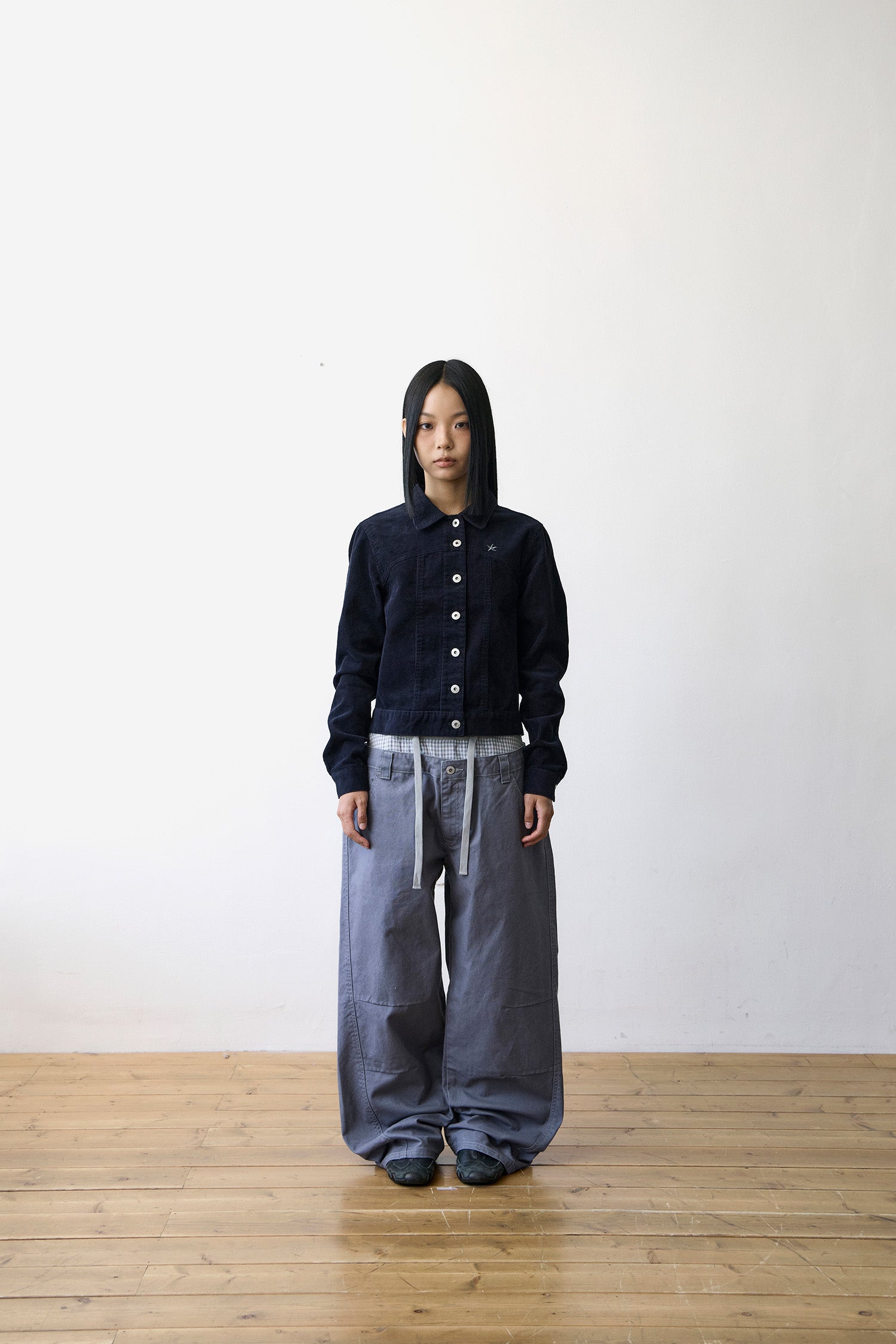 (w) TCM mini logo work jacket (navy)