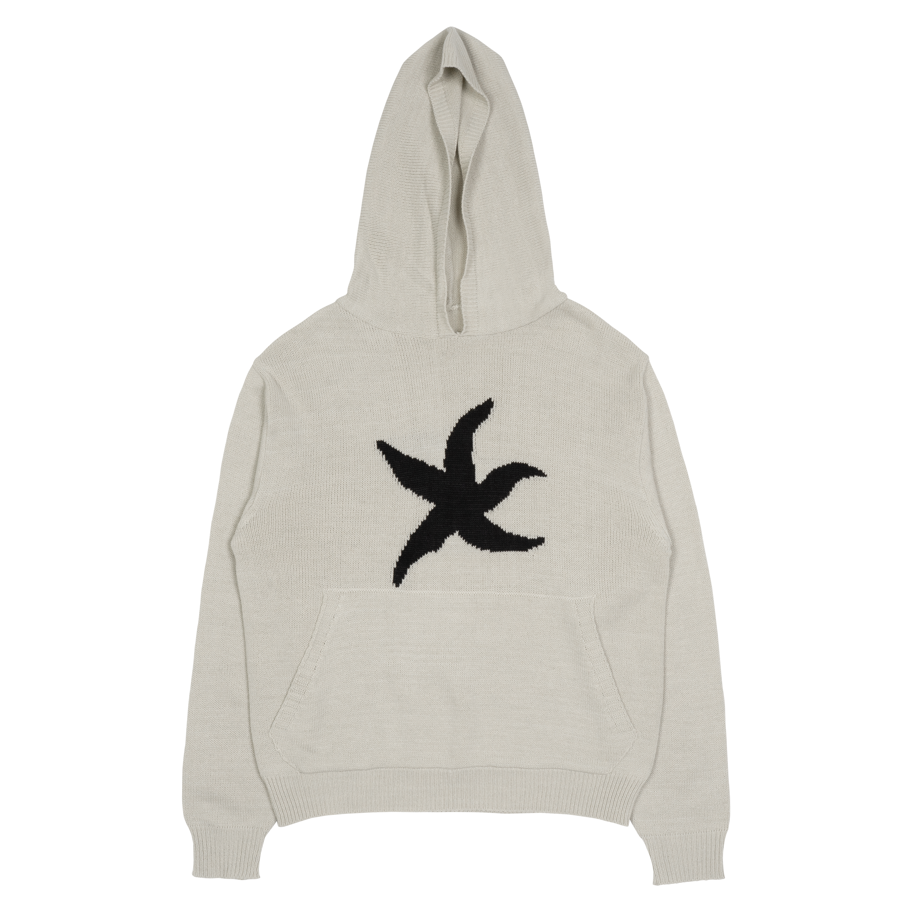 TCM starfish logo knit hoodie (ivory)
