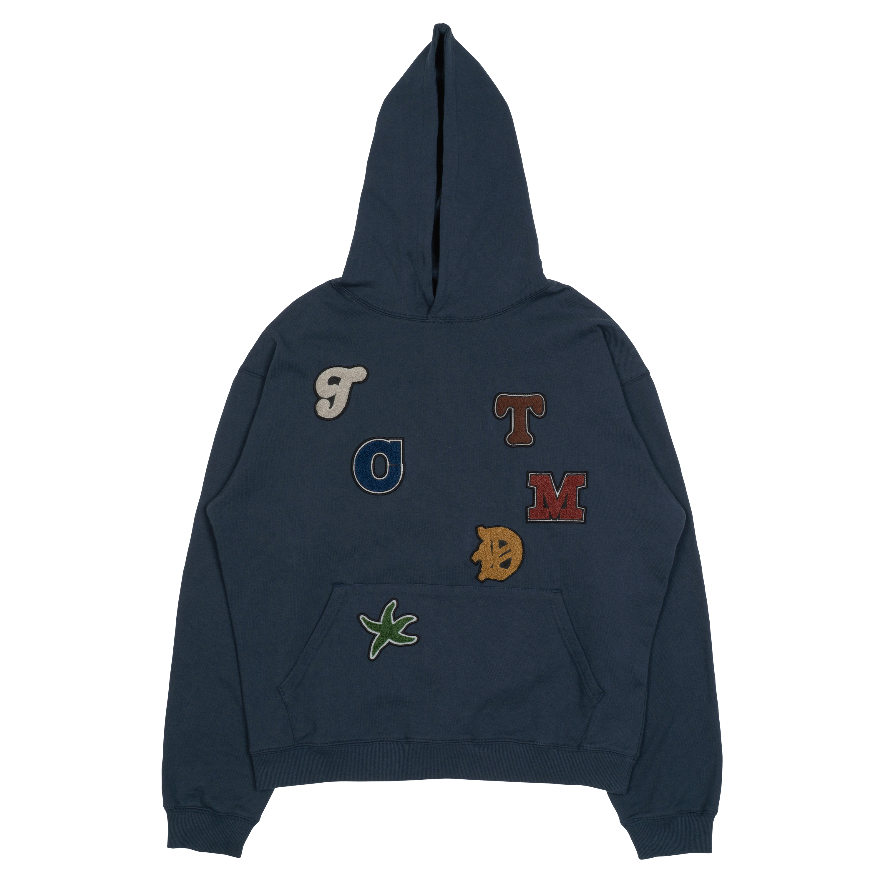 TCM rainbow hoodie (navy)