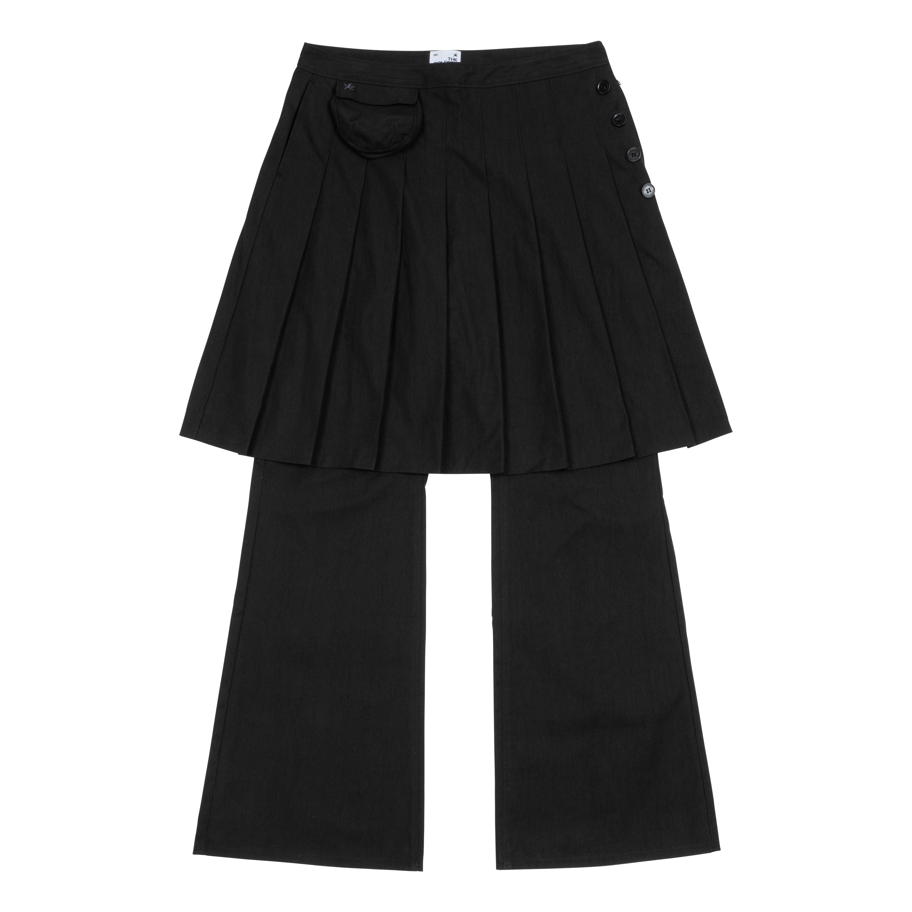 TCM skirt layered pants (black)