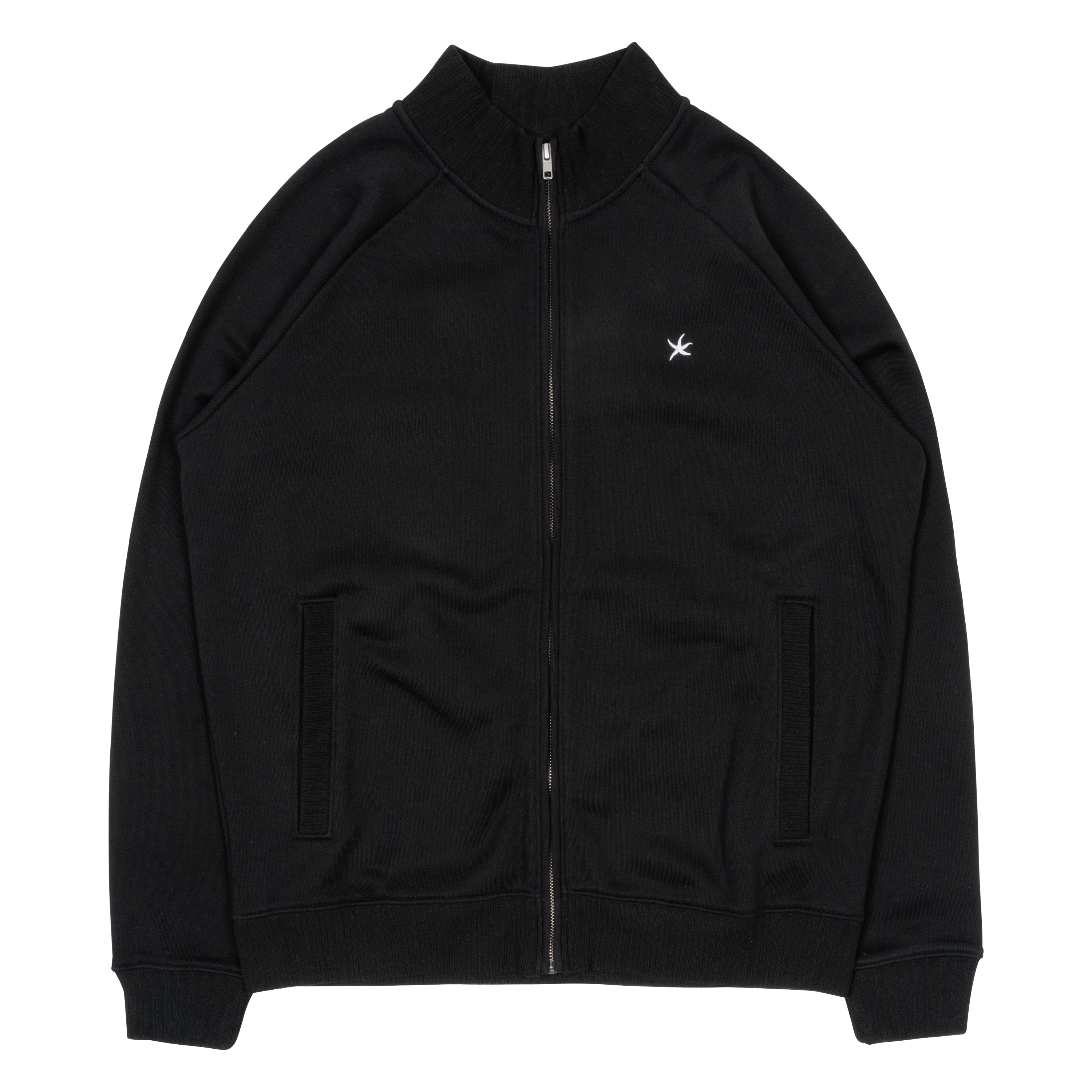 TCM mini logo jersey zip-up (black)