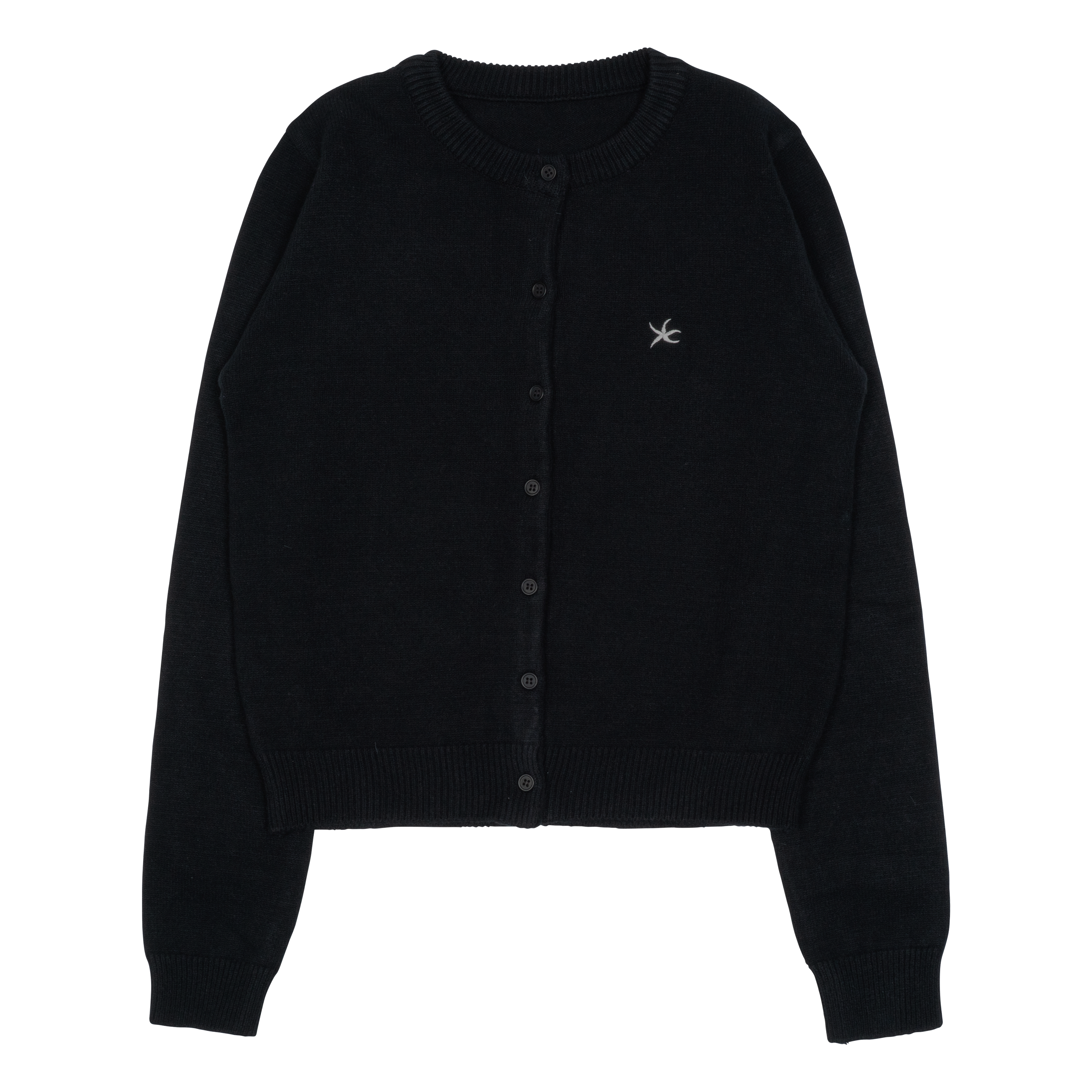 TCM mini logo knit cardigan (black)