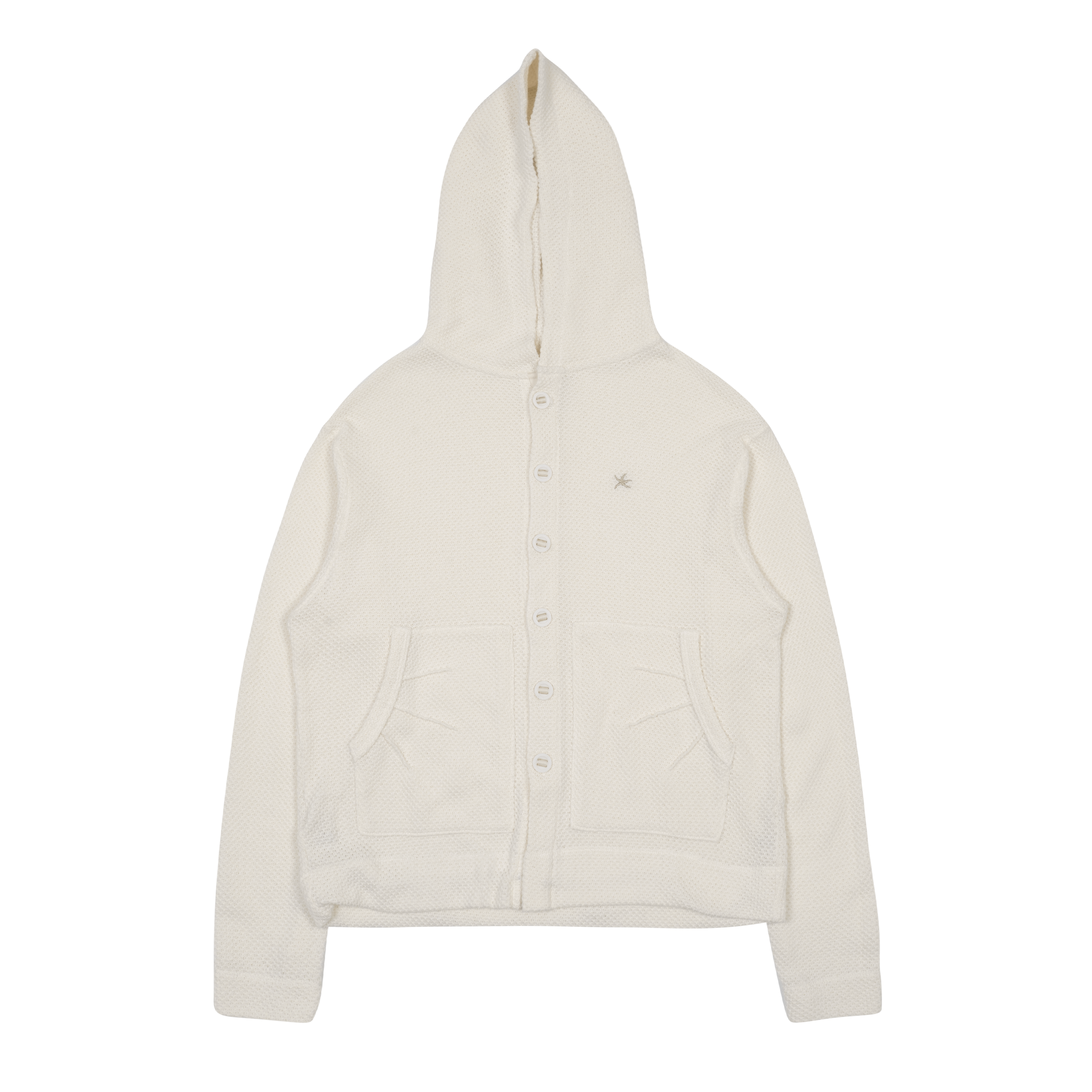 TCM waffle hooded crop jacket (ivory)