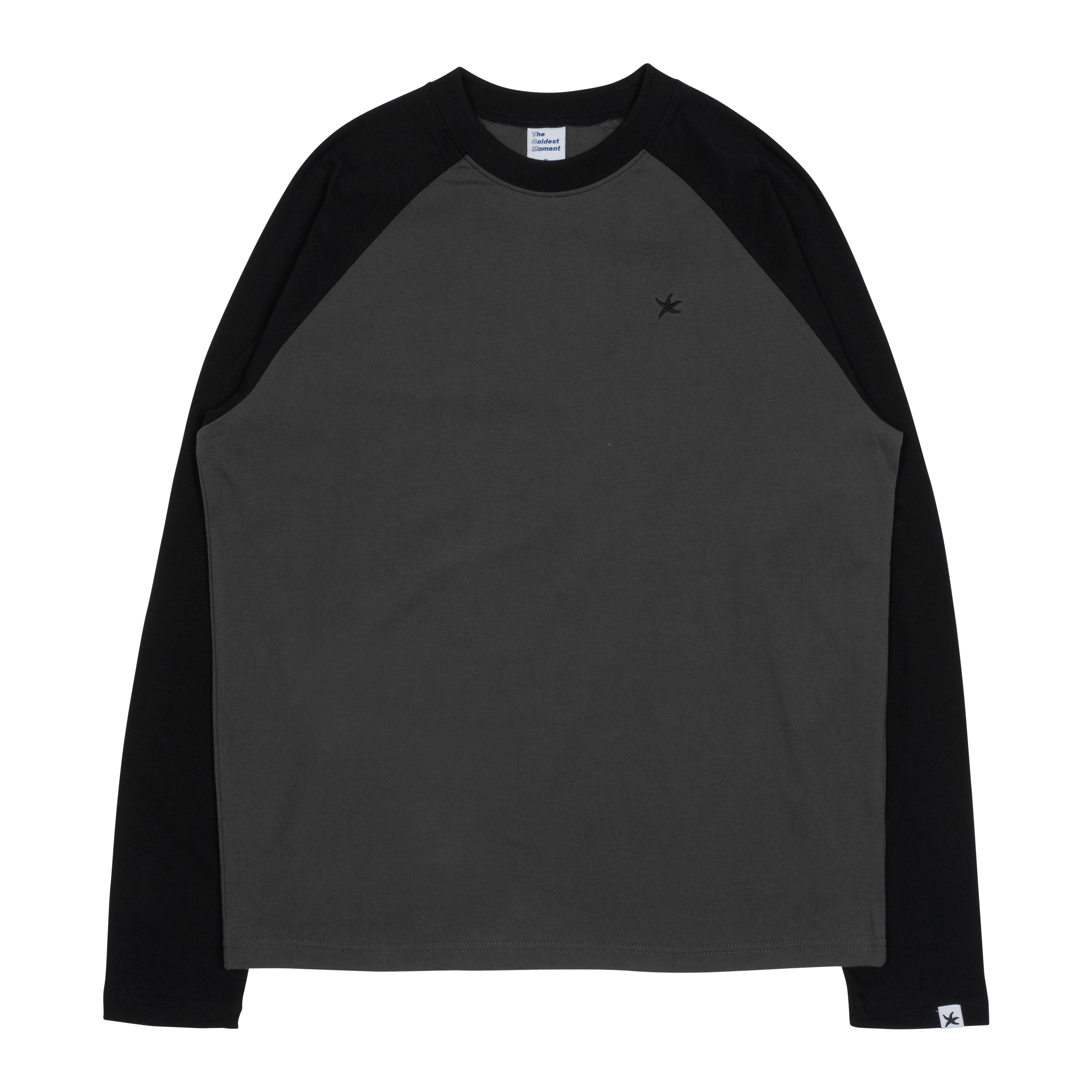 TCM mini logo raglan long sleeve (charcoal/black)
