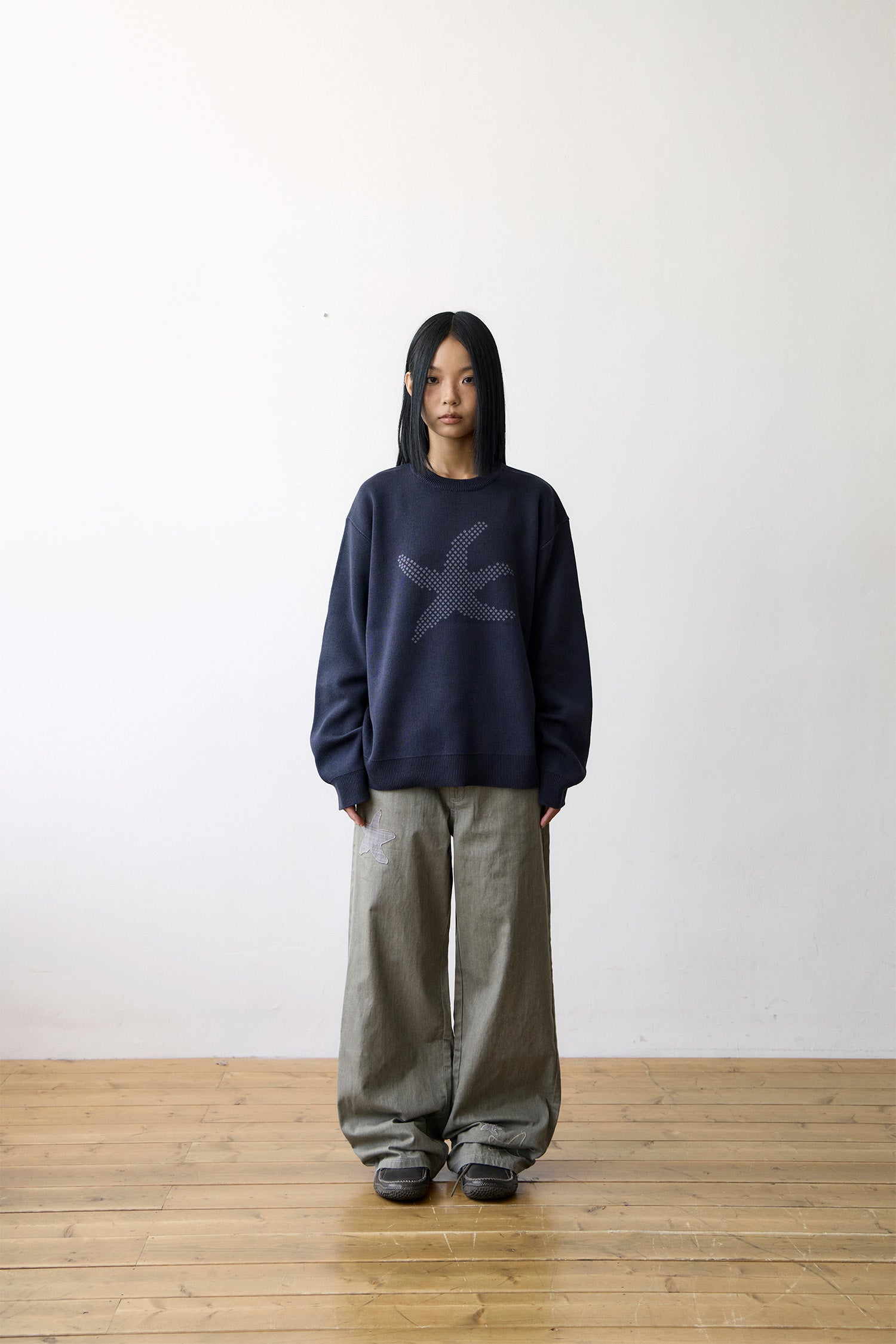 TCM starfish patch pants (khaki beige)