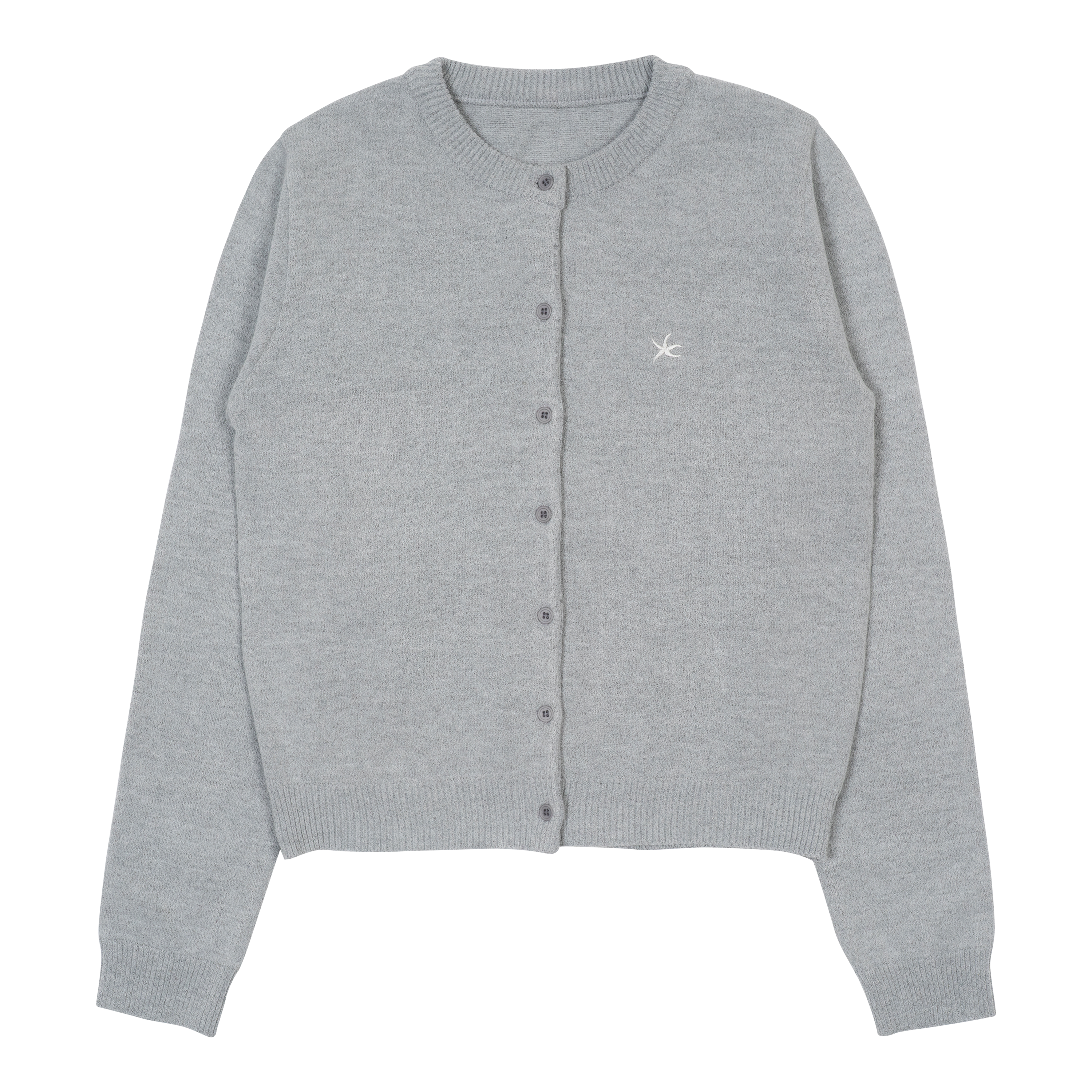 TCM mini logo knit cardigan (grey)