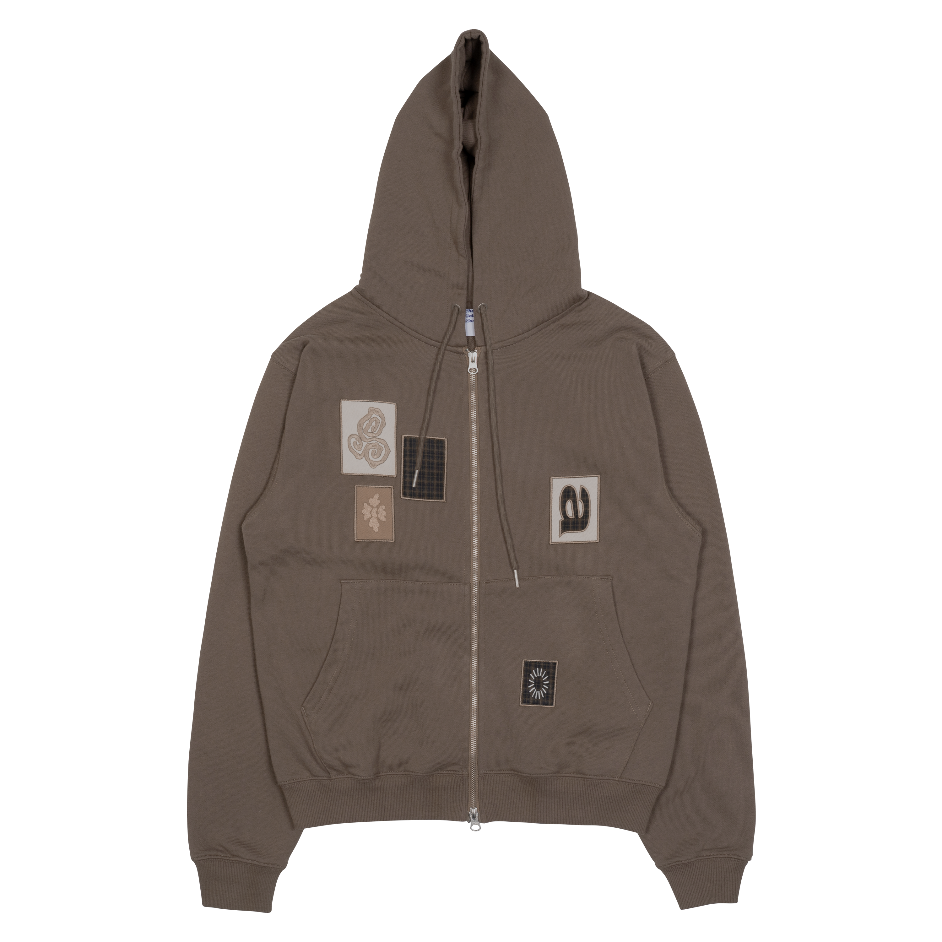 TCM frame hooded zip-up (brown)