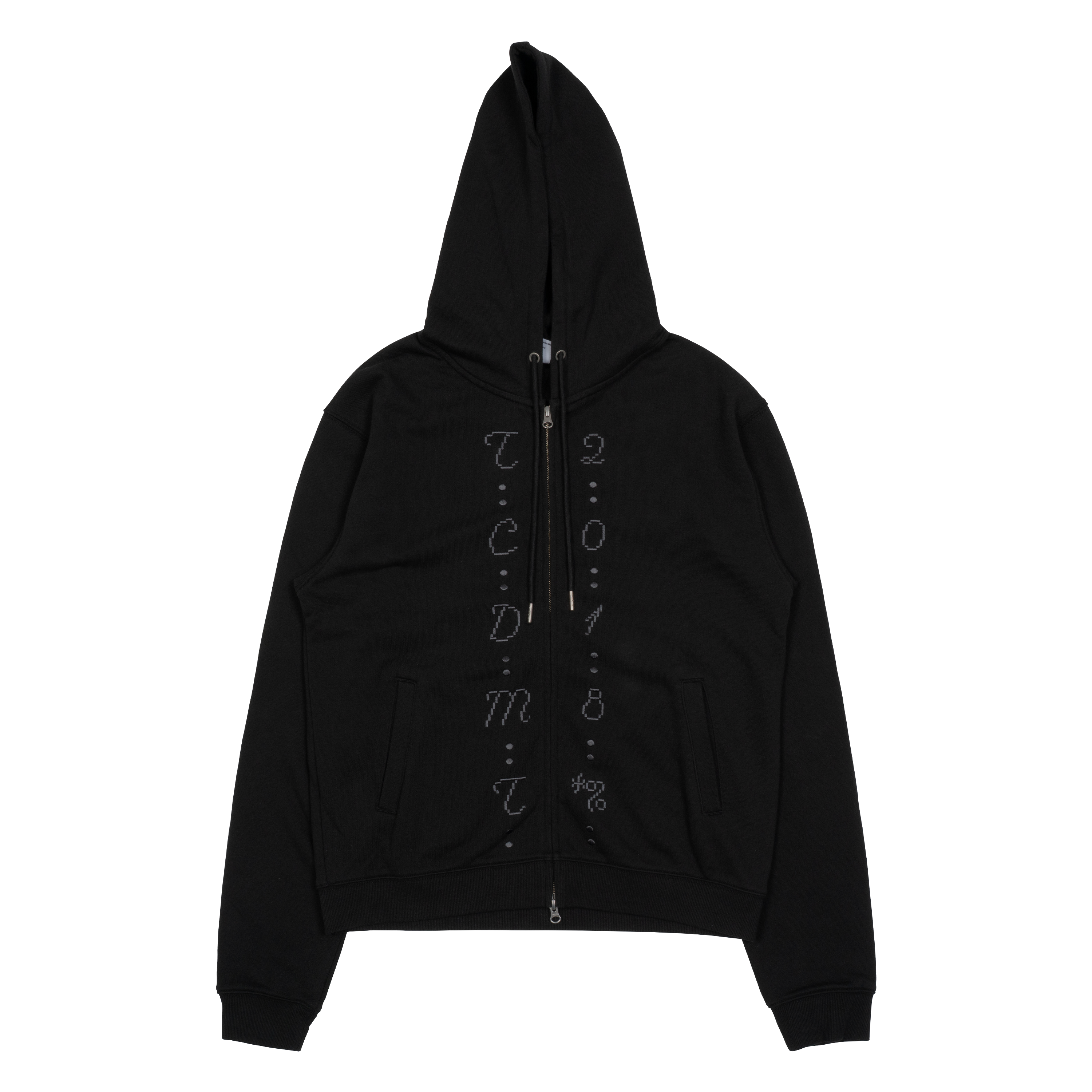 TCM center stitch hooded zip-up (black)
