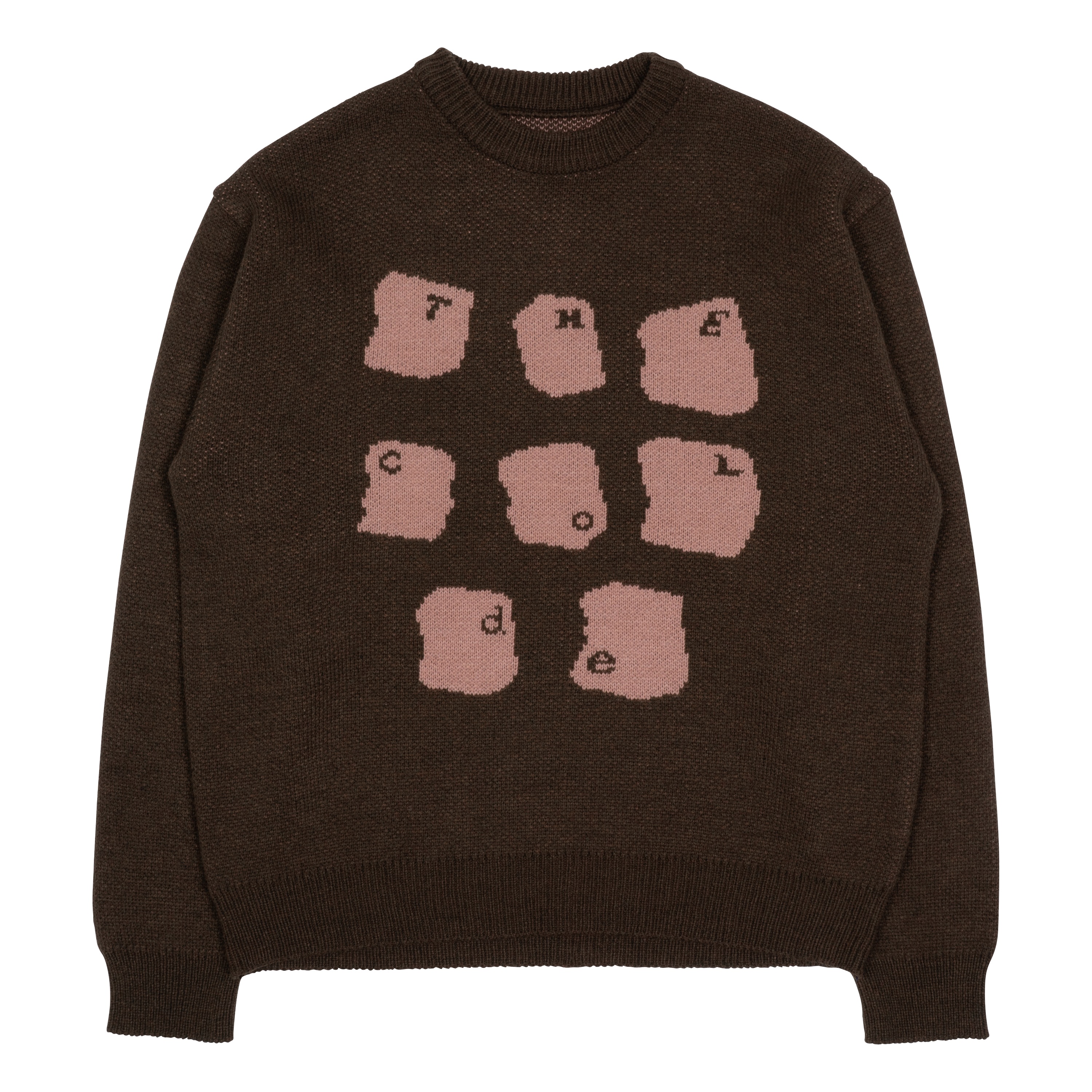 TCM typing logo knit (brown)
