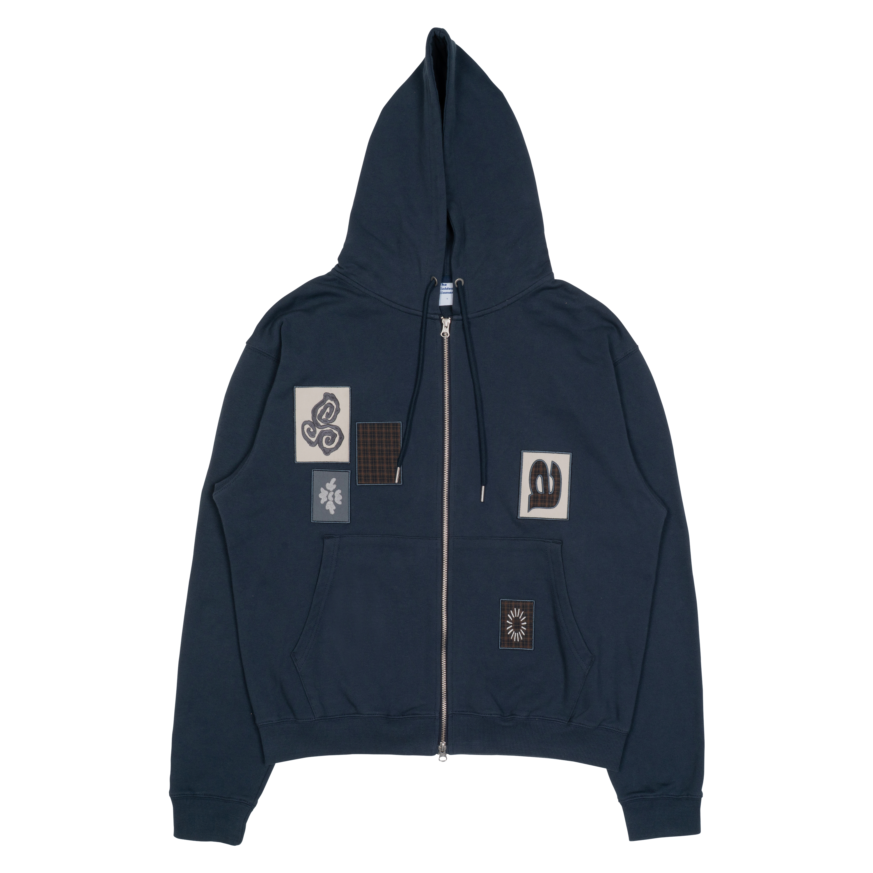 TCM frame hooded zip-up (navy)