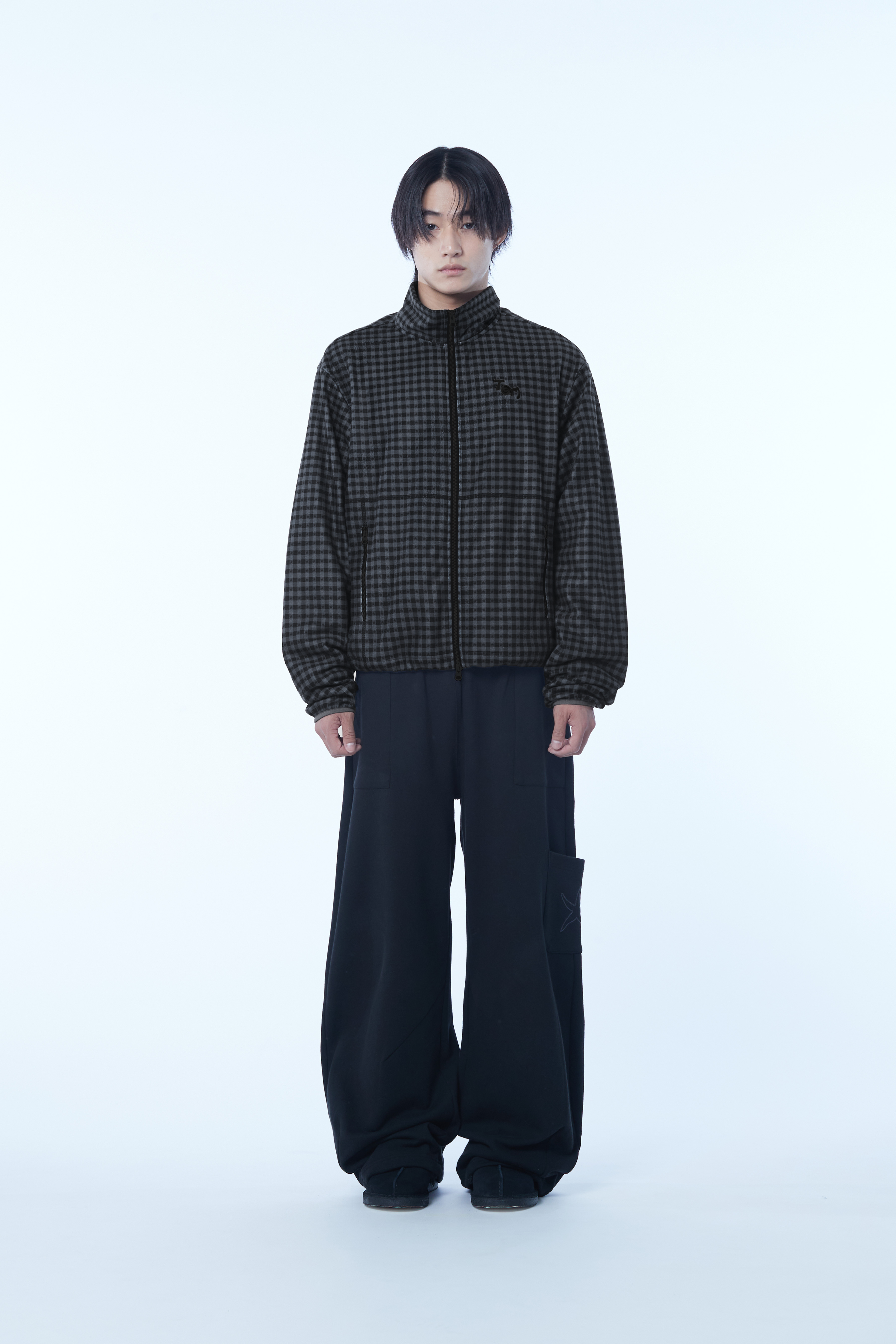 TCM starfish mini check fleece (black)