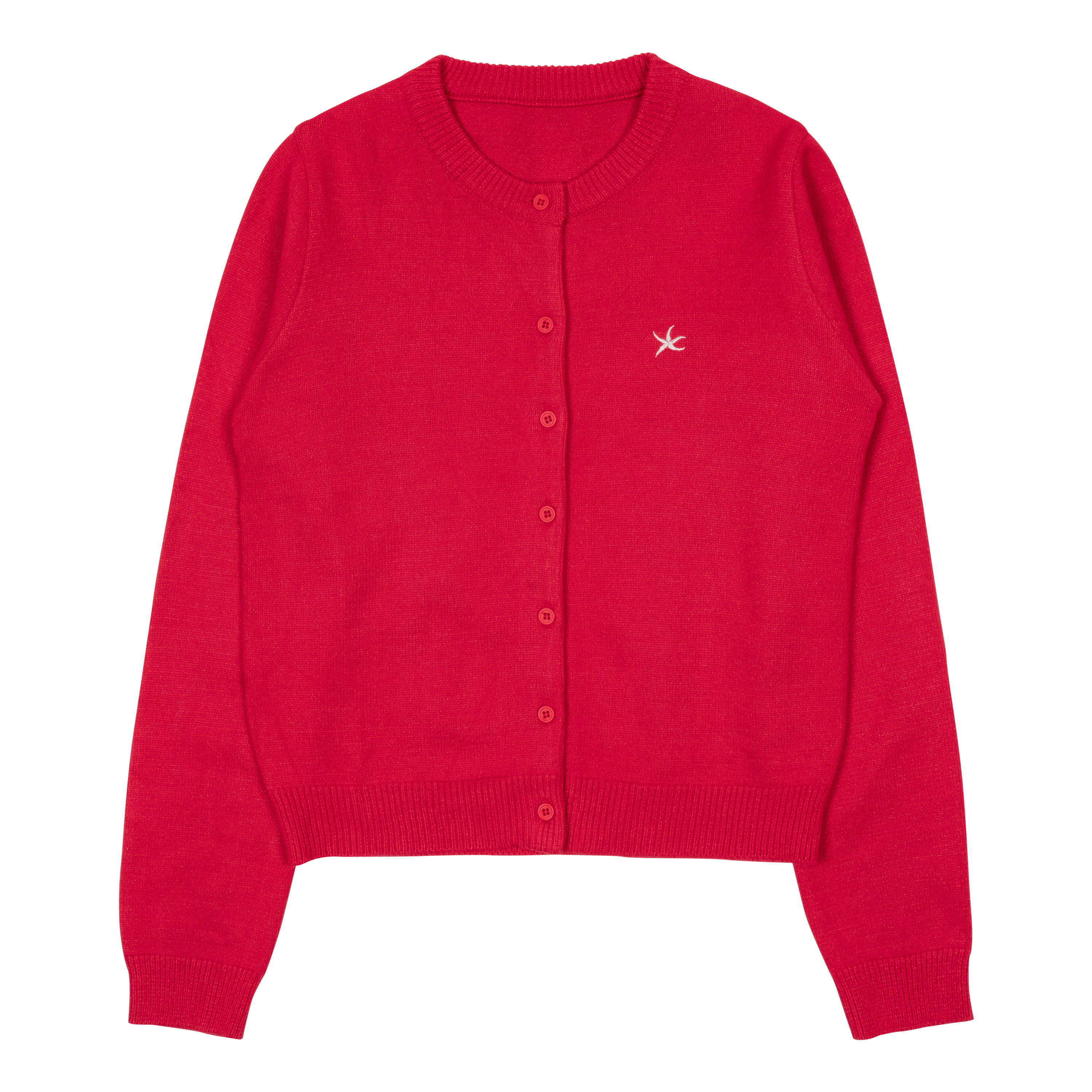 TCM mini logo knit cardigan (red)