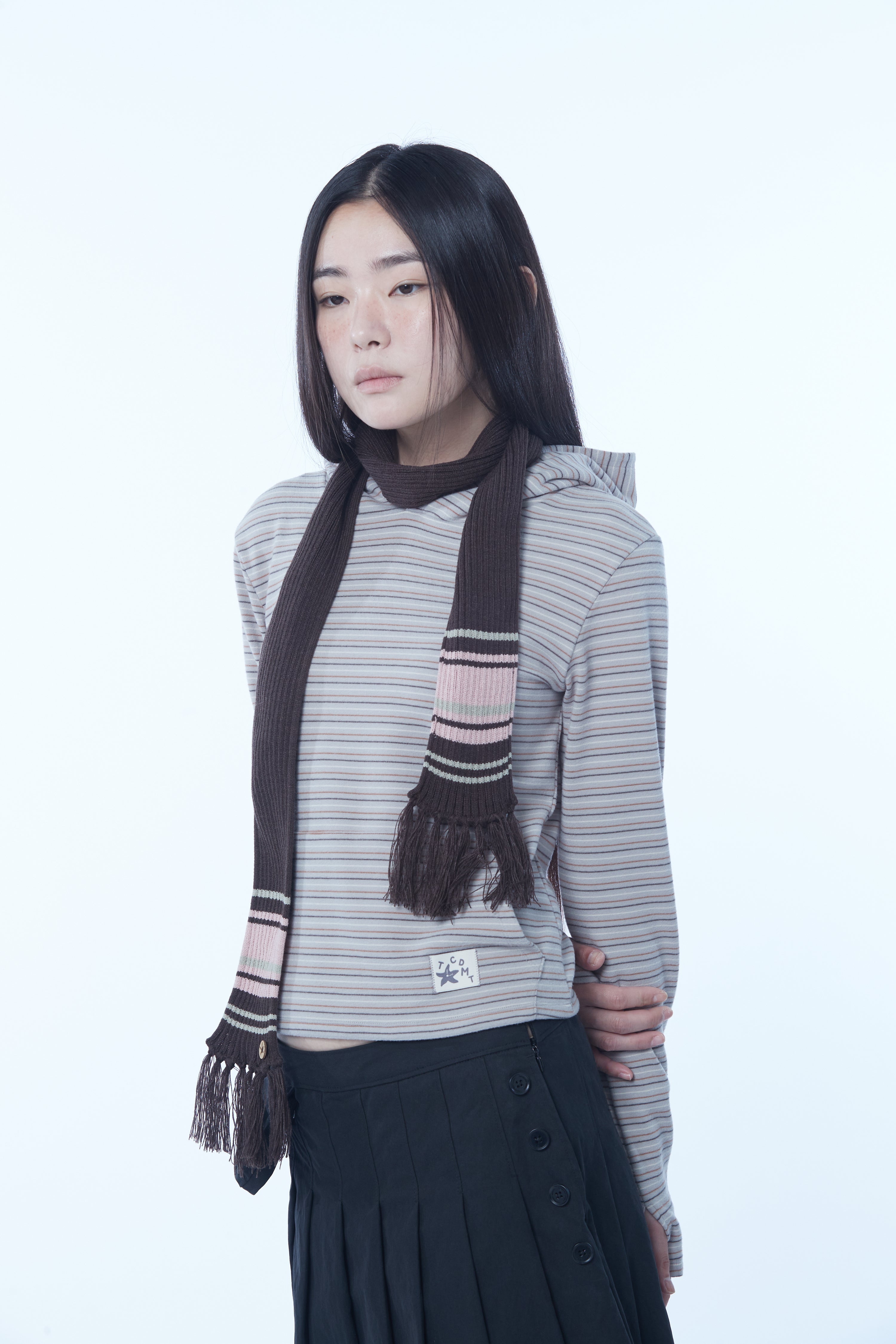 TCM mini logo button color muffler (brown)