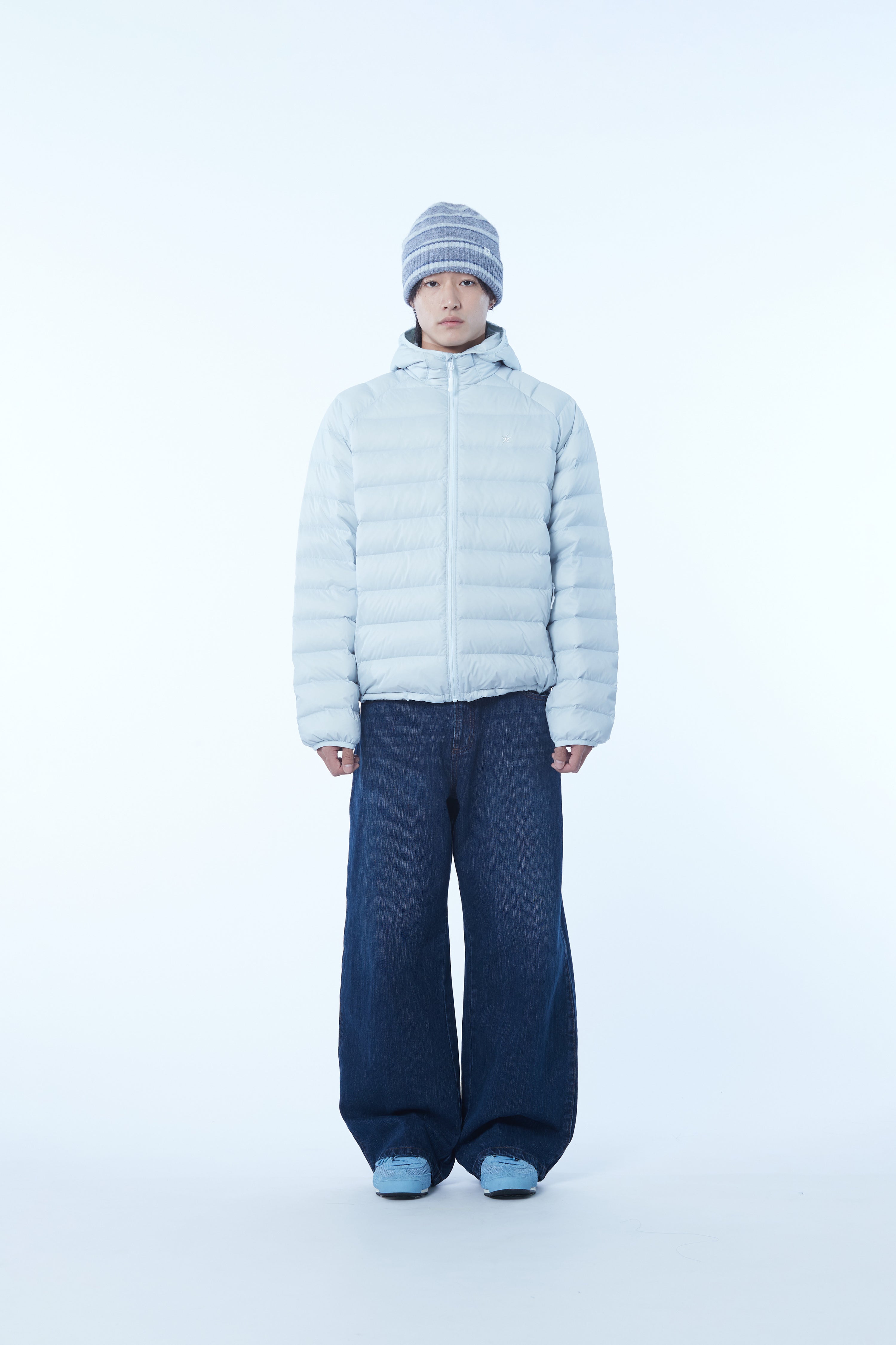 TCM mini logo raglan light puffer jacket (sky blue)