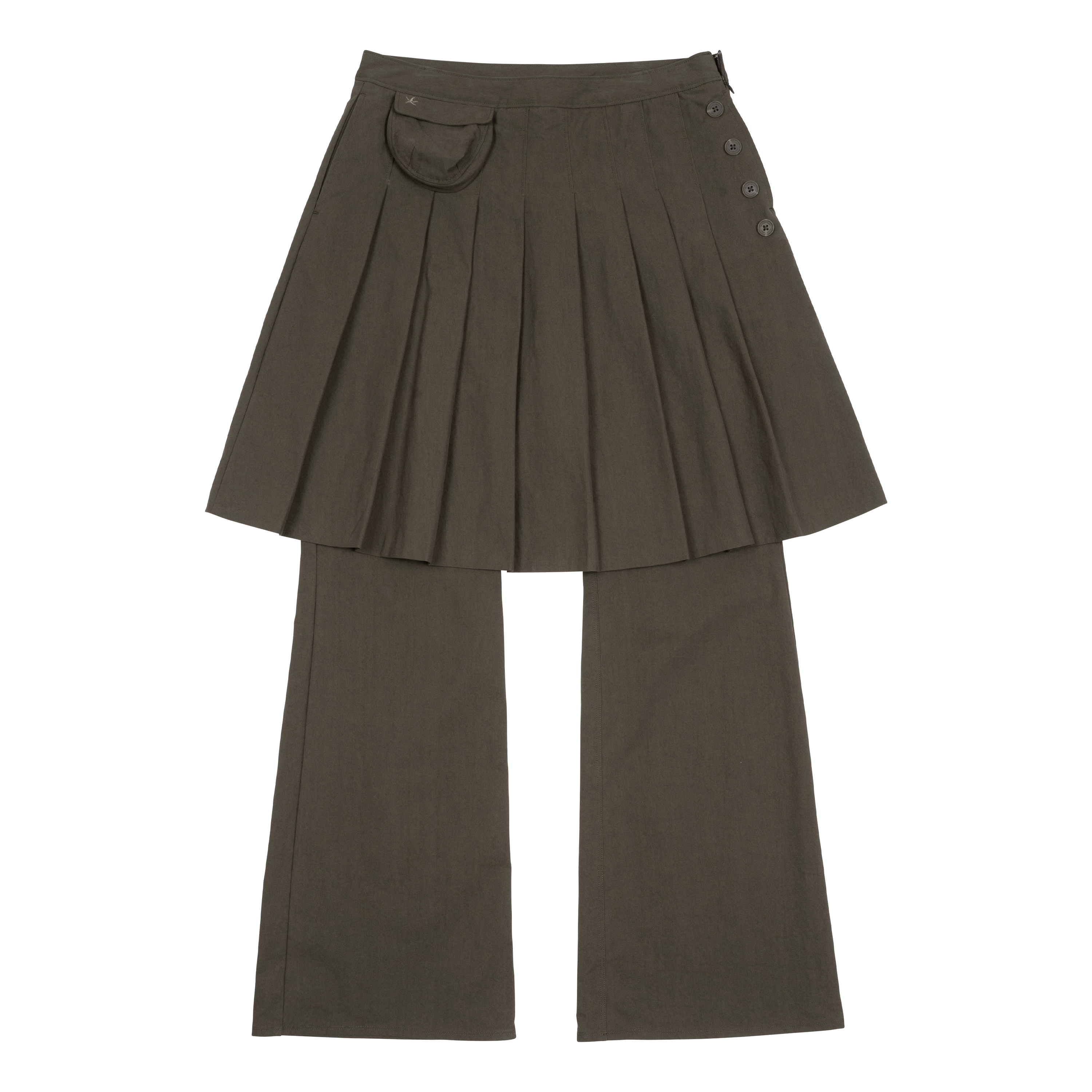TCM skirt layered pants (brown)