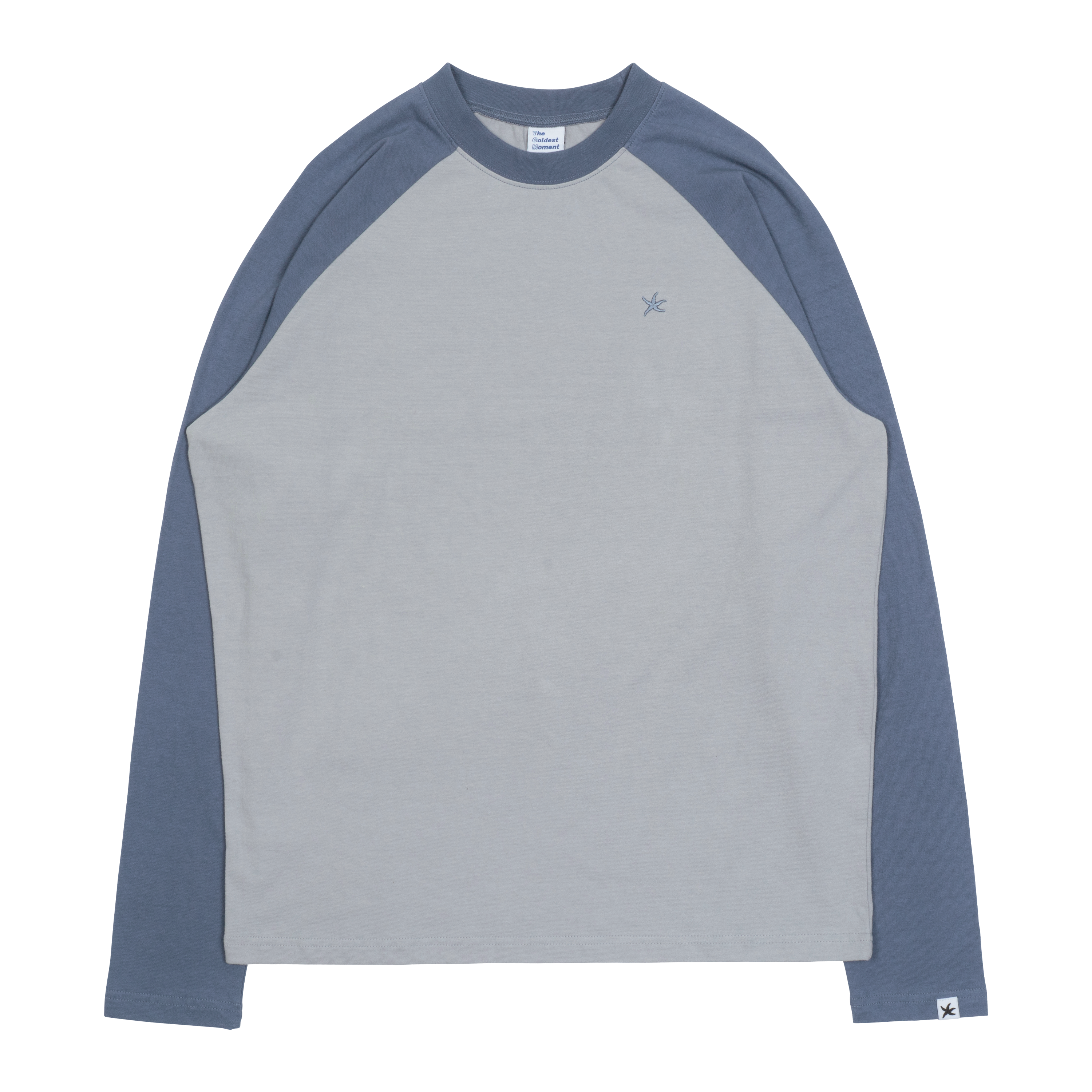 TCM mini logo raglan long sleeve (grey/blue)