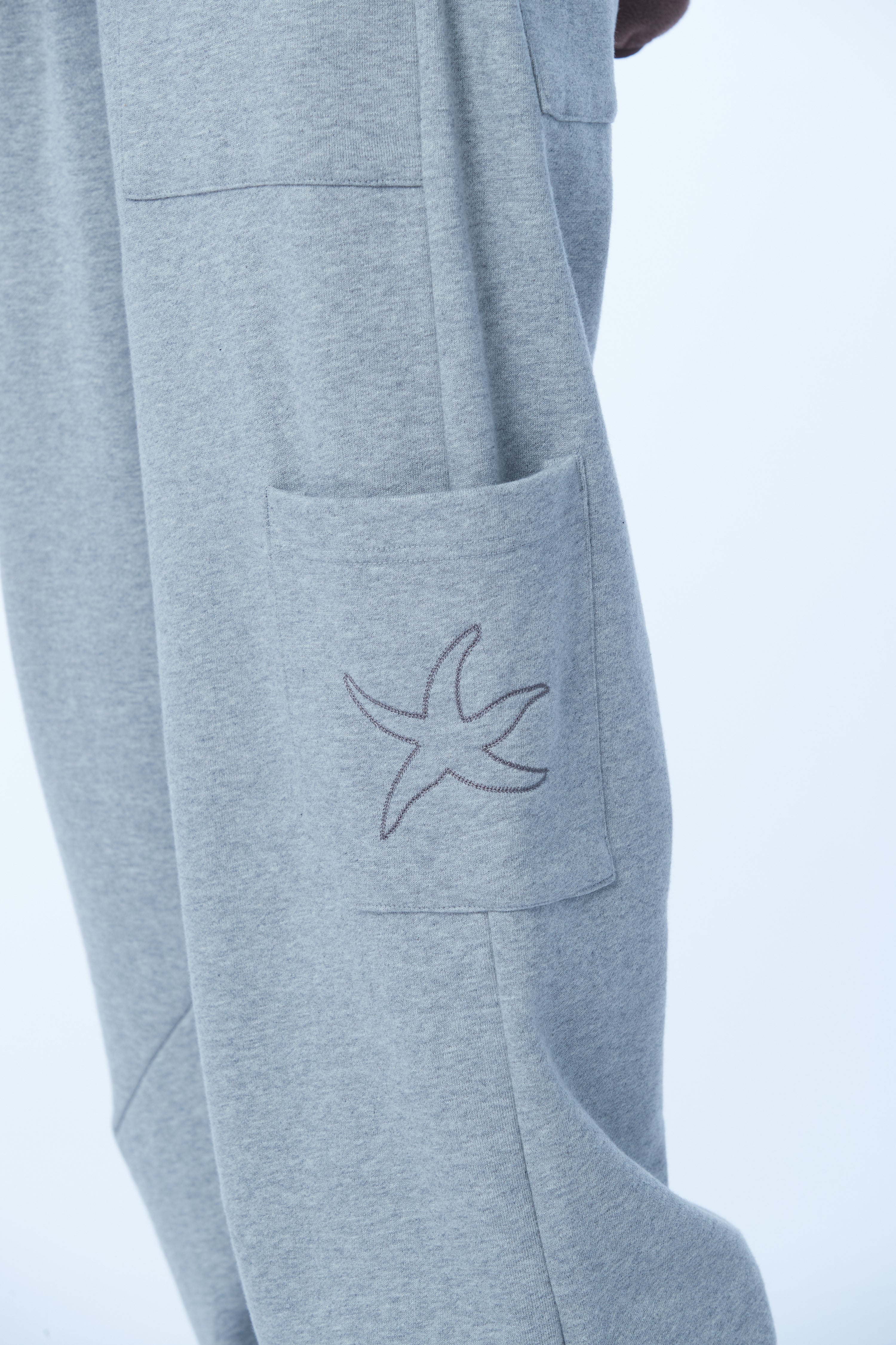 TCM cargo logo sweat pants (melange grey)