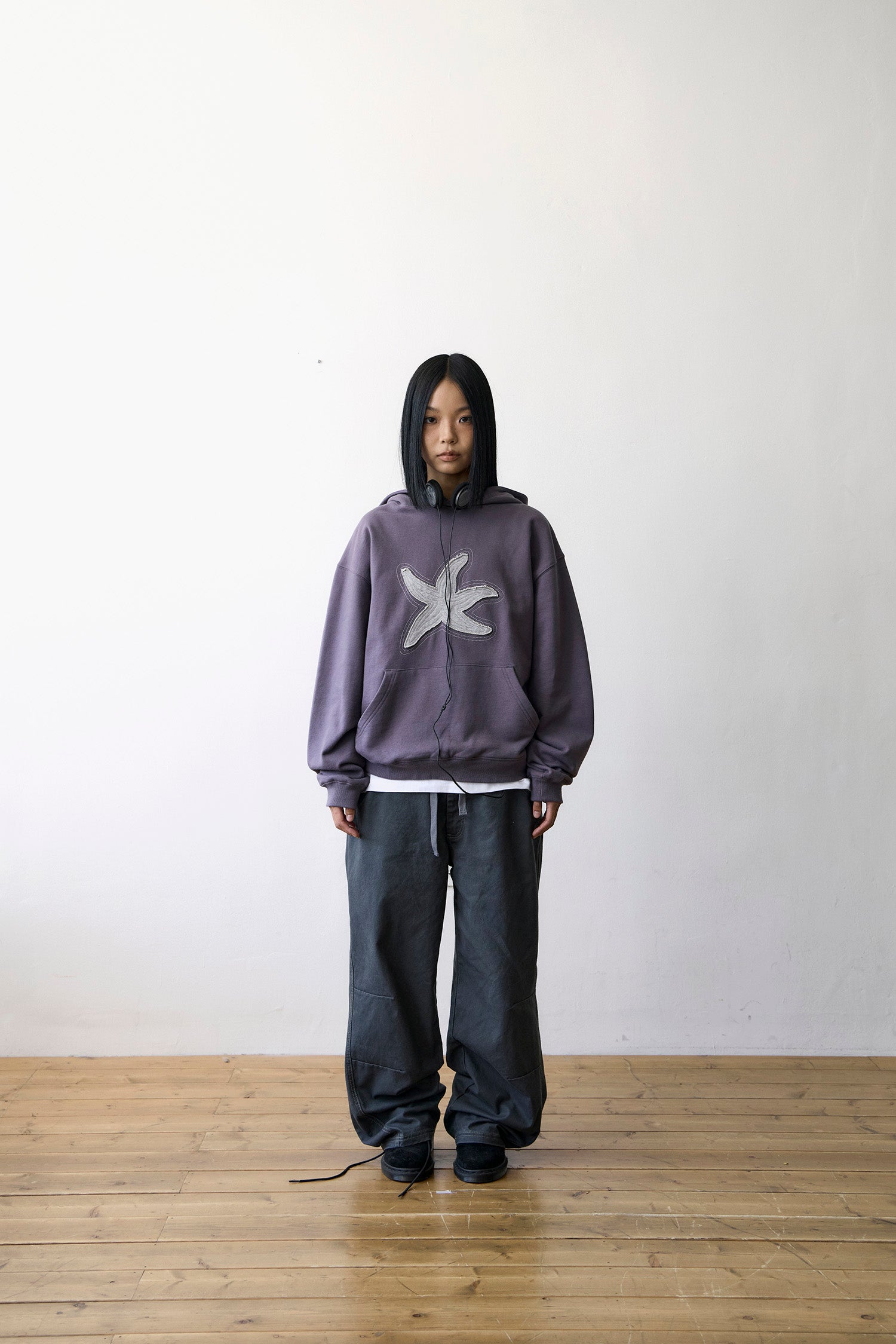 TCM starfish contour hoodie (purple)