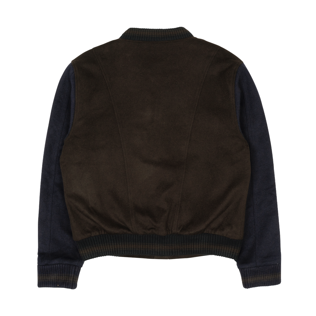 TCM mini logo varsity jacket (brown/navy)