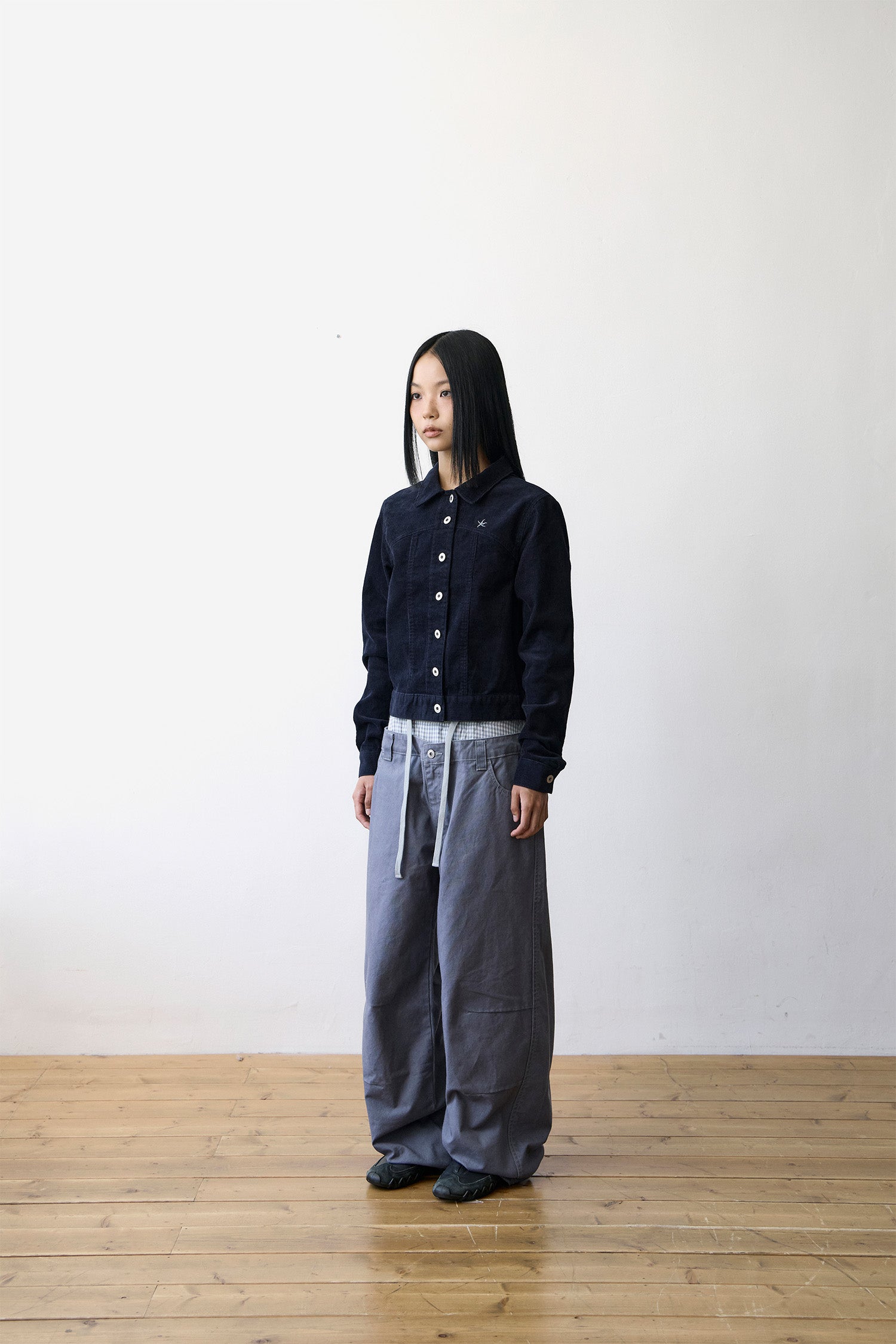TCM trunk layered pants (navy)