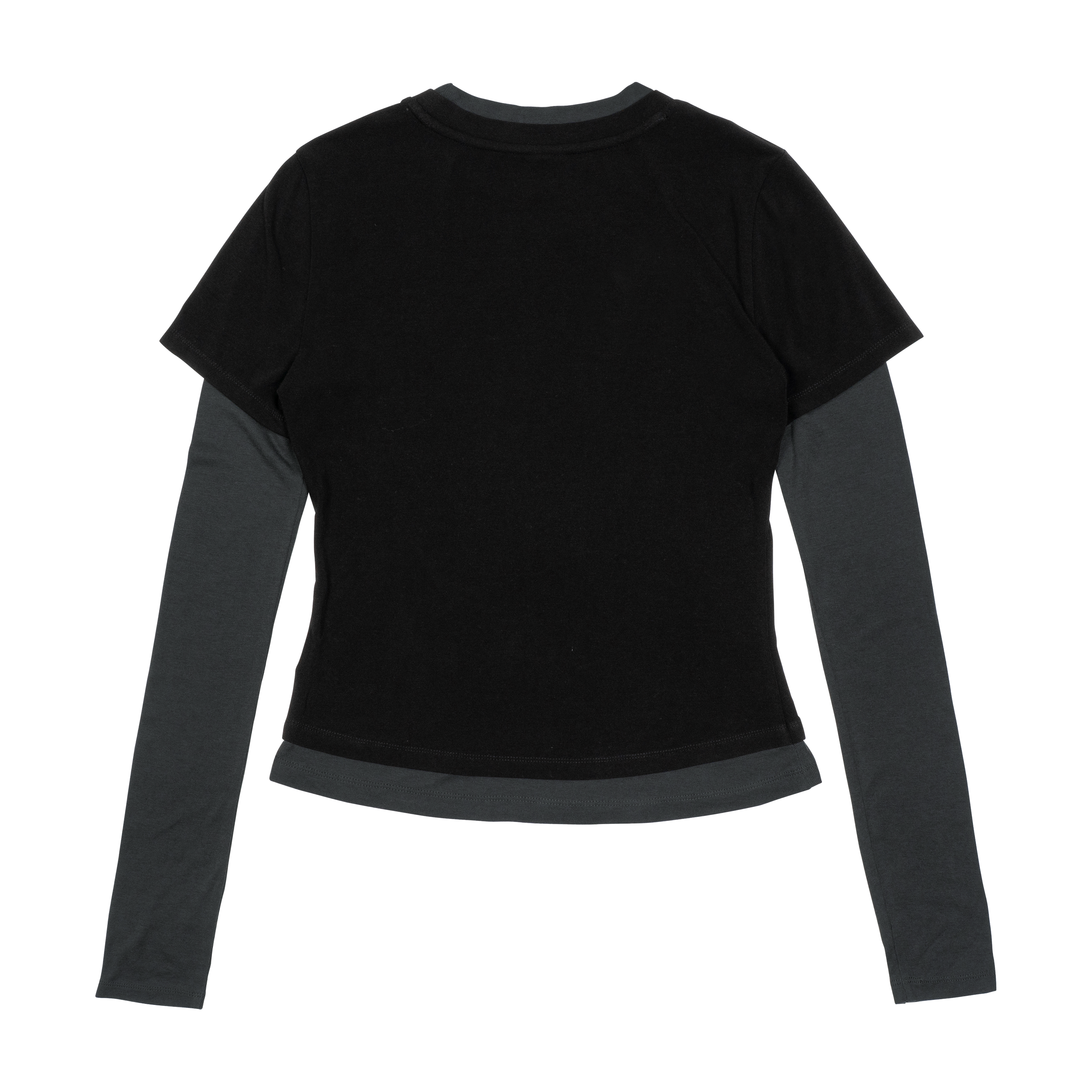 TCM layered button long sleeve (black)