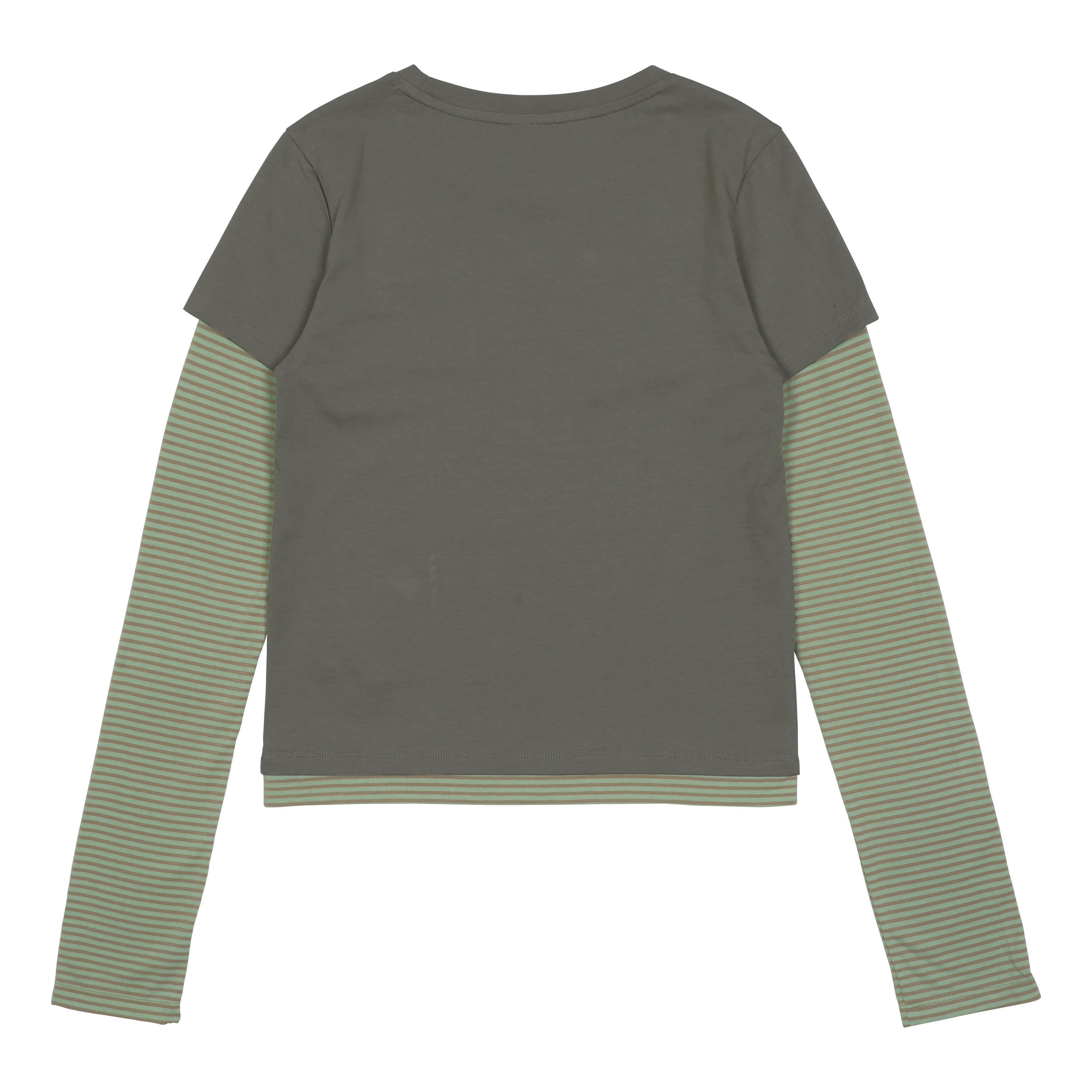 TCM stripe layered long sleeve (green)