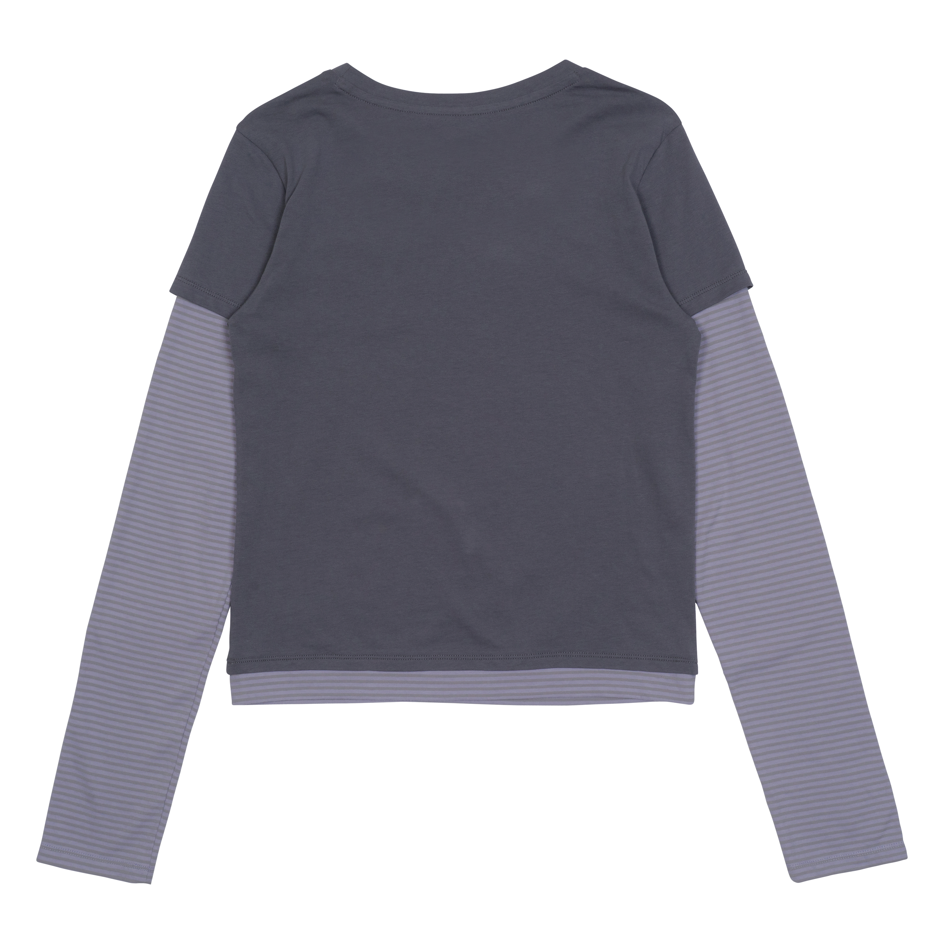 TCM stripe layered long sleeve (charcoal)