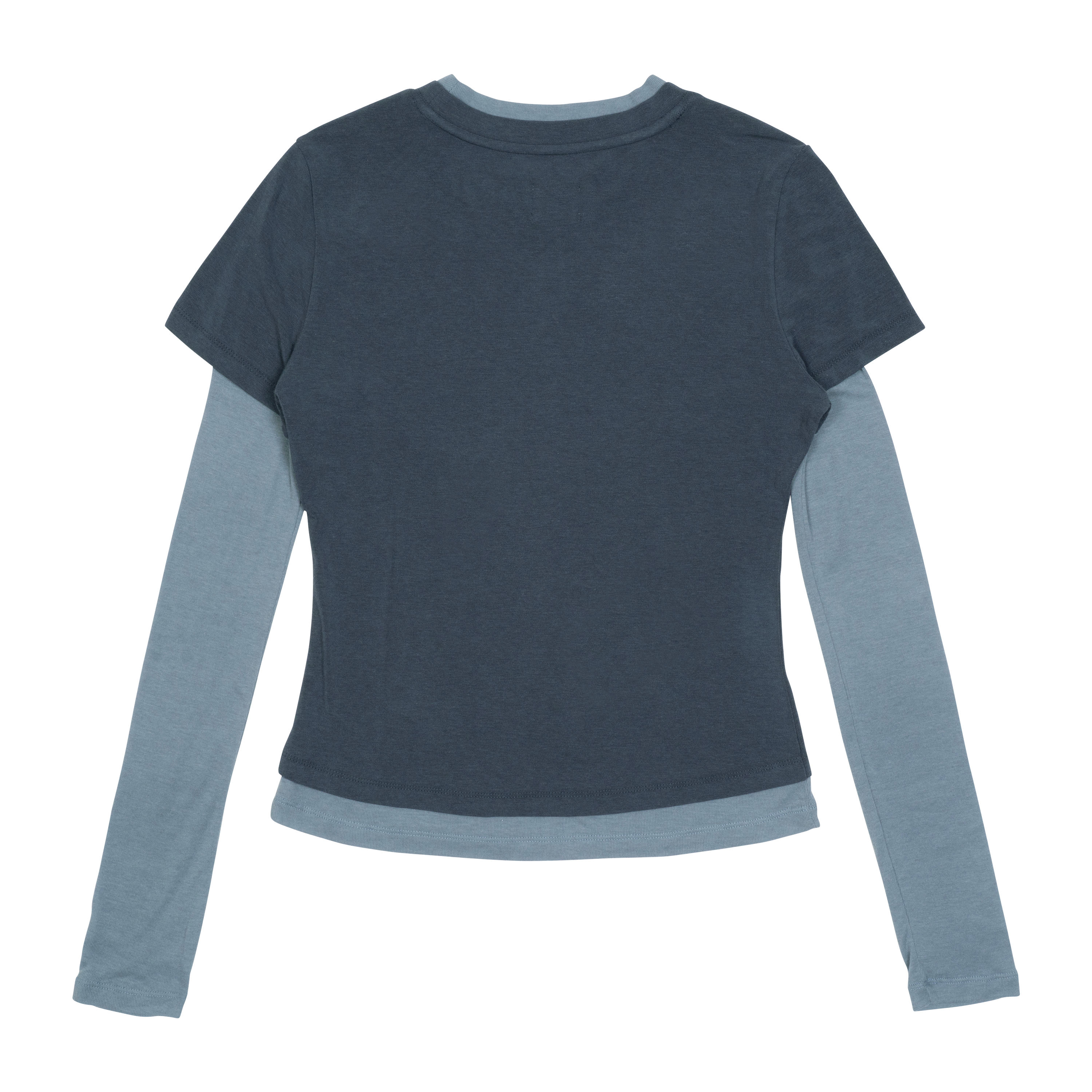 TCM layered button long sleeve (blue)