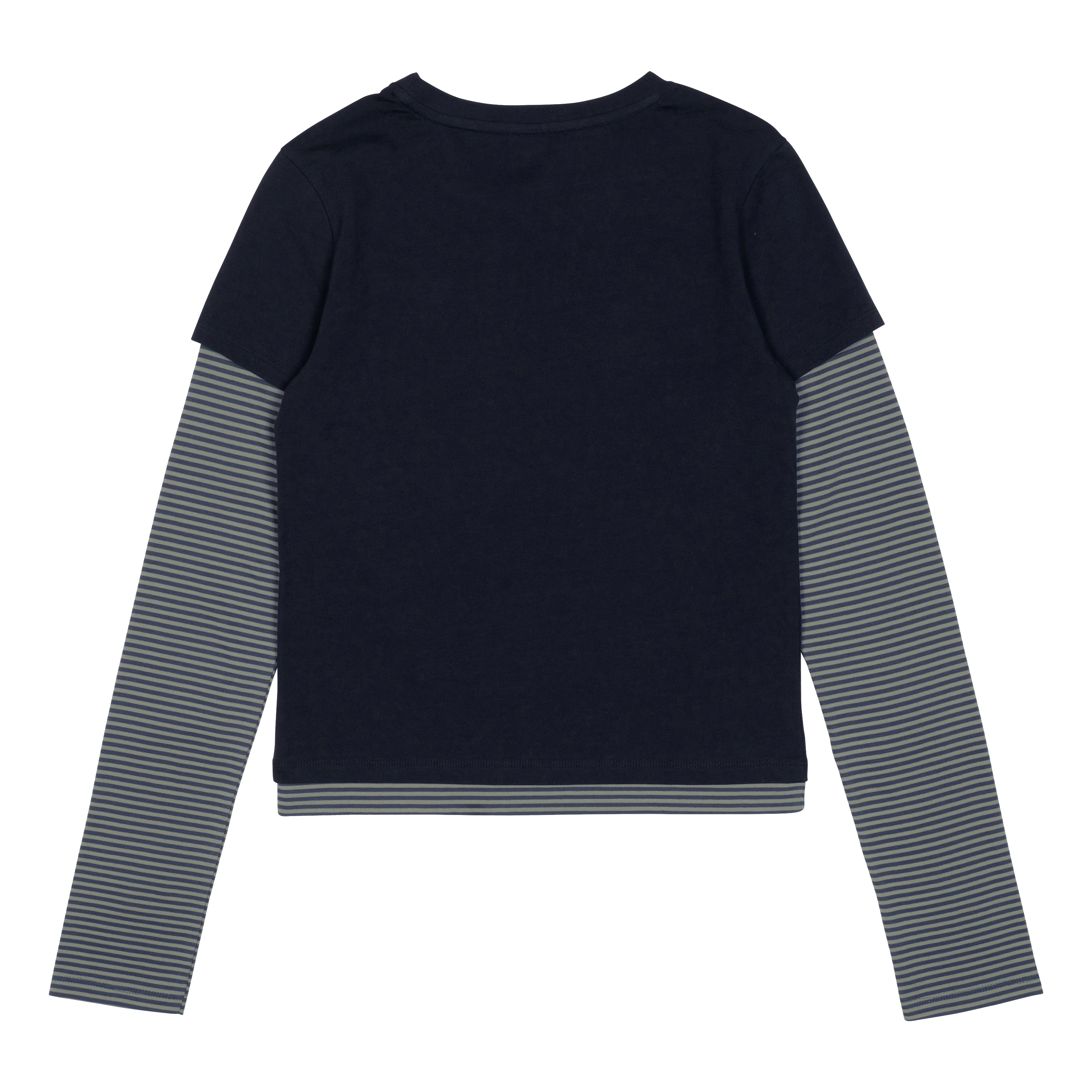 TCM stripe layered long sleeve (navy)