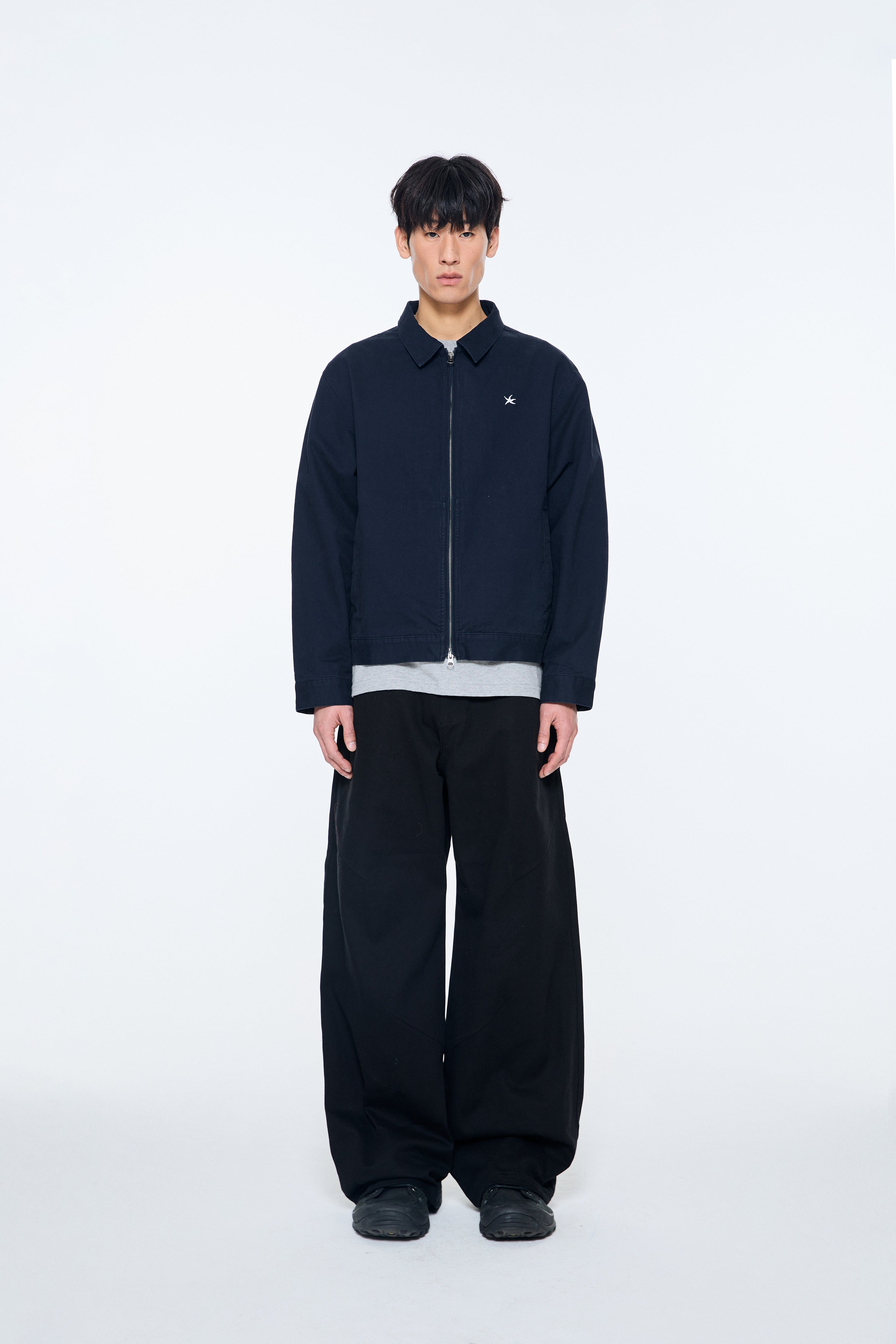 TCM washed mini logo jacket (dark navy)