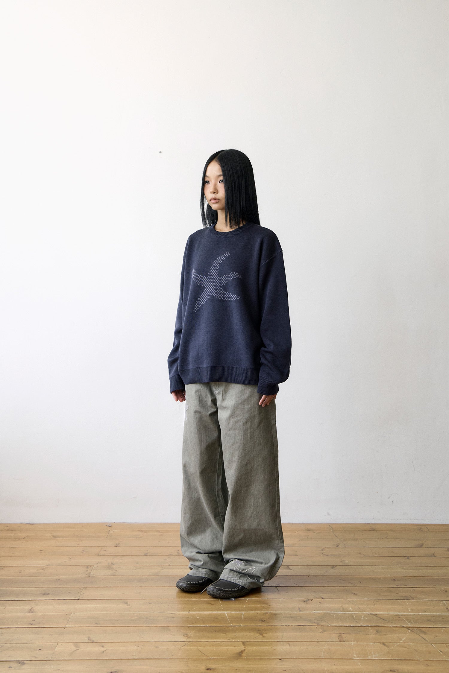 TCM starfish patch pants (khaki beige)