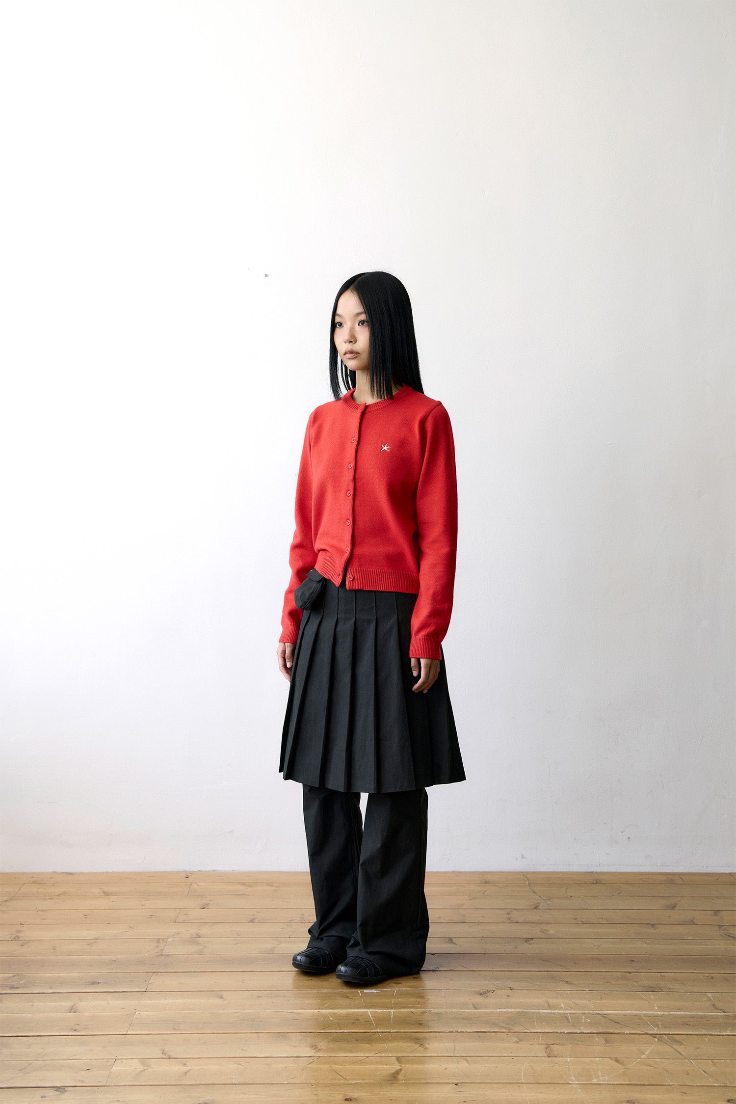 TCM skirt layered pants (black)