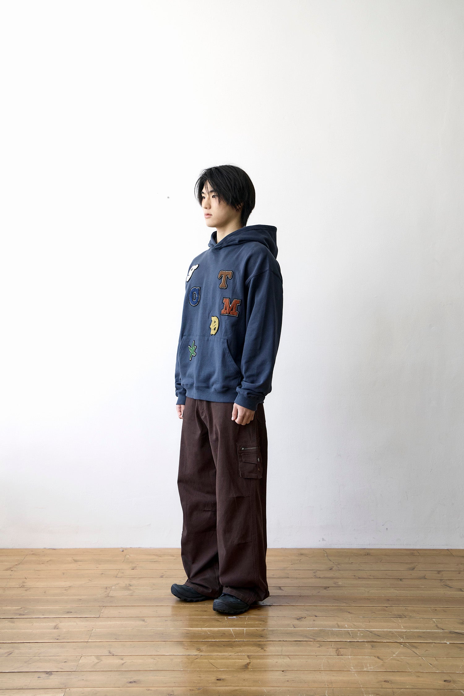 TCM rainbow hoodie (navy)