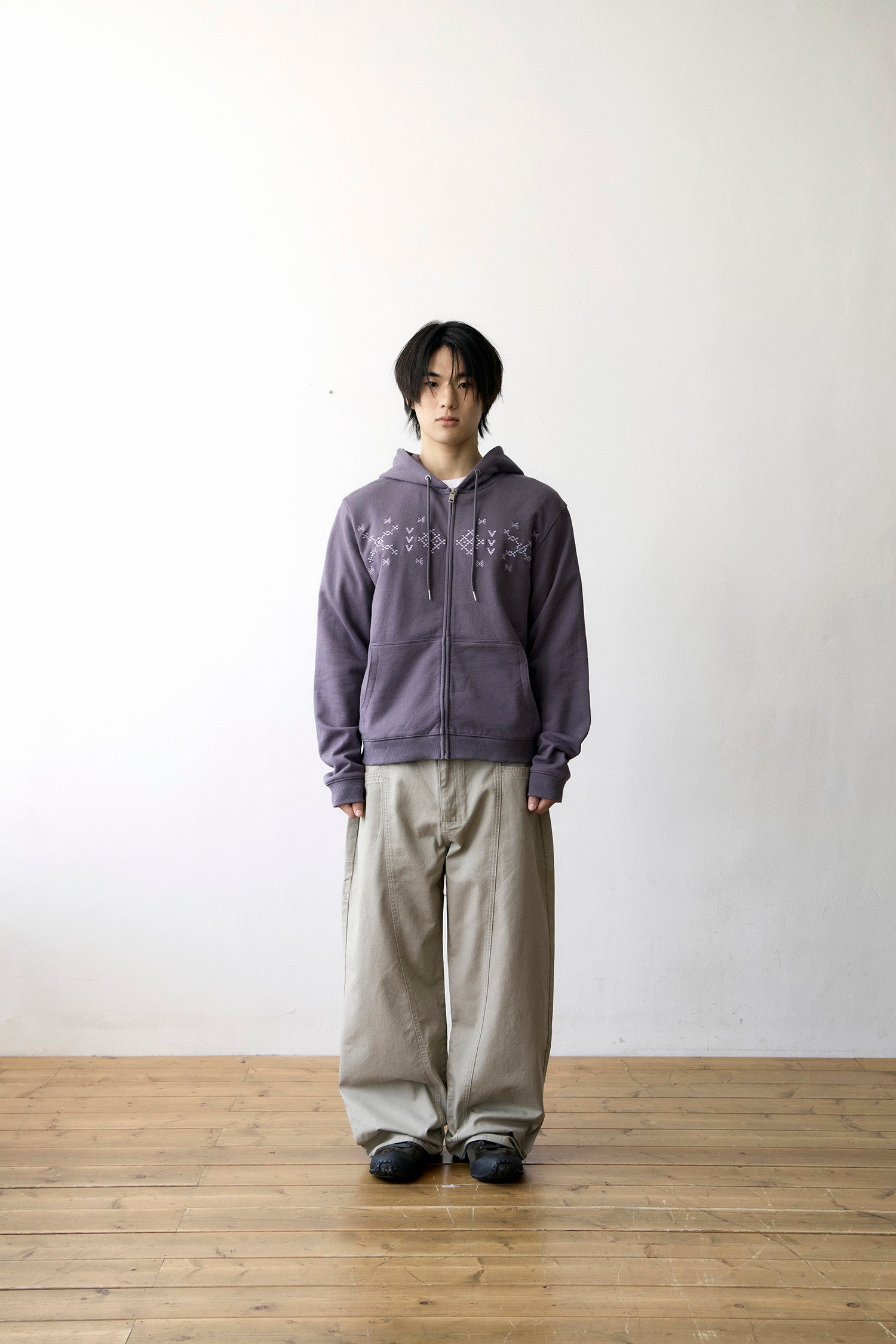 TCM nordic hooded zip-up (purple)