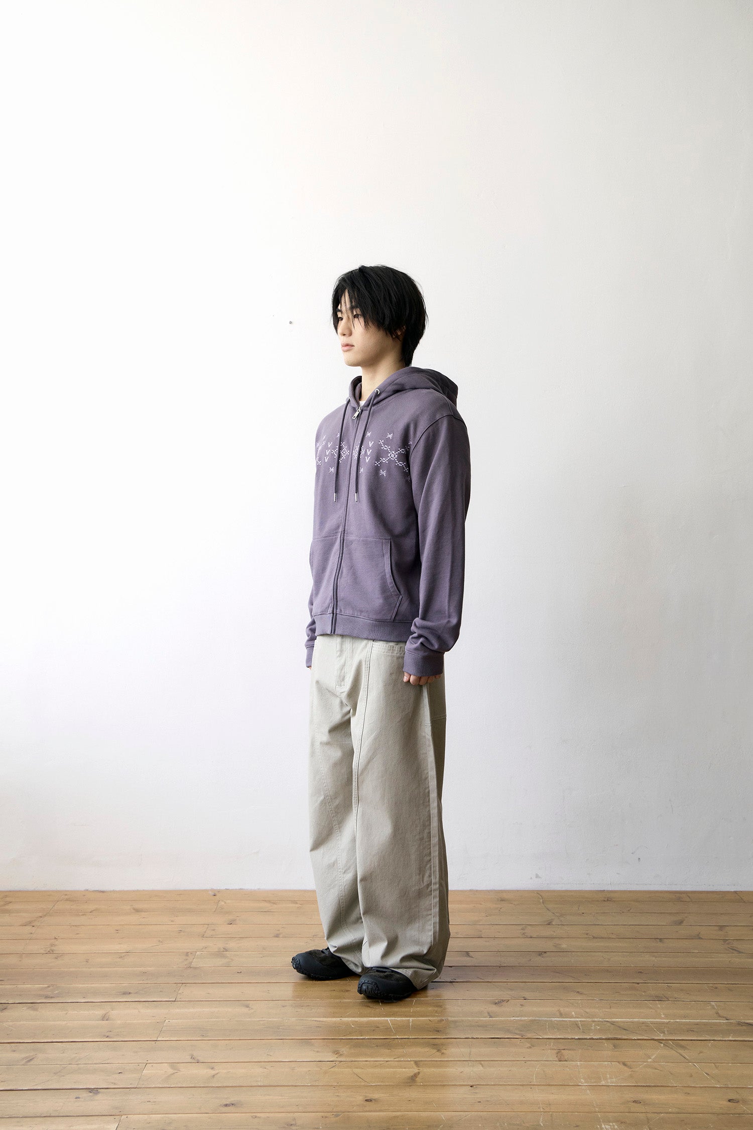 TCM nordic hooded zip-up (purple)