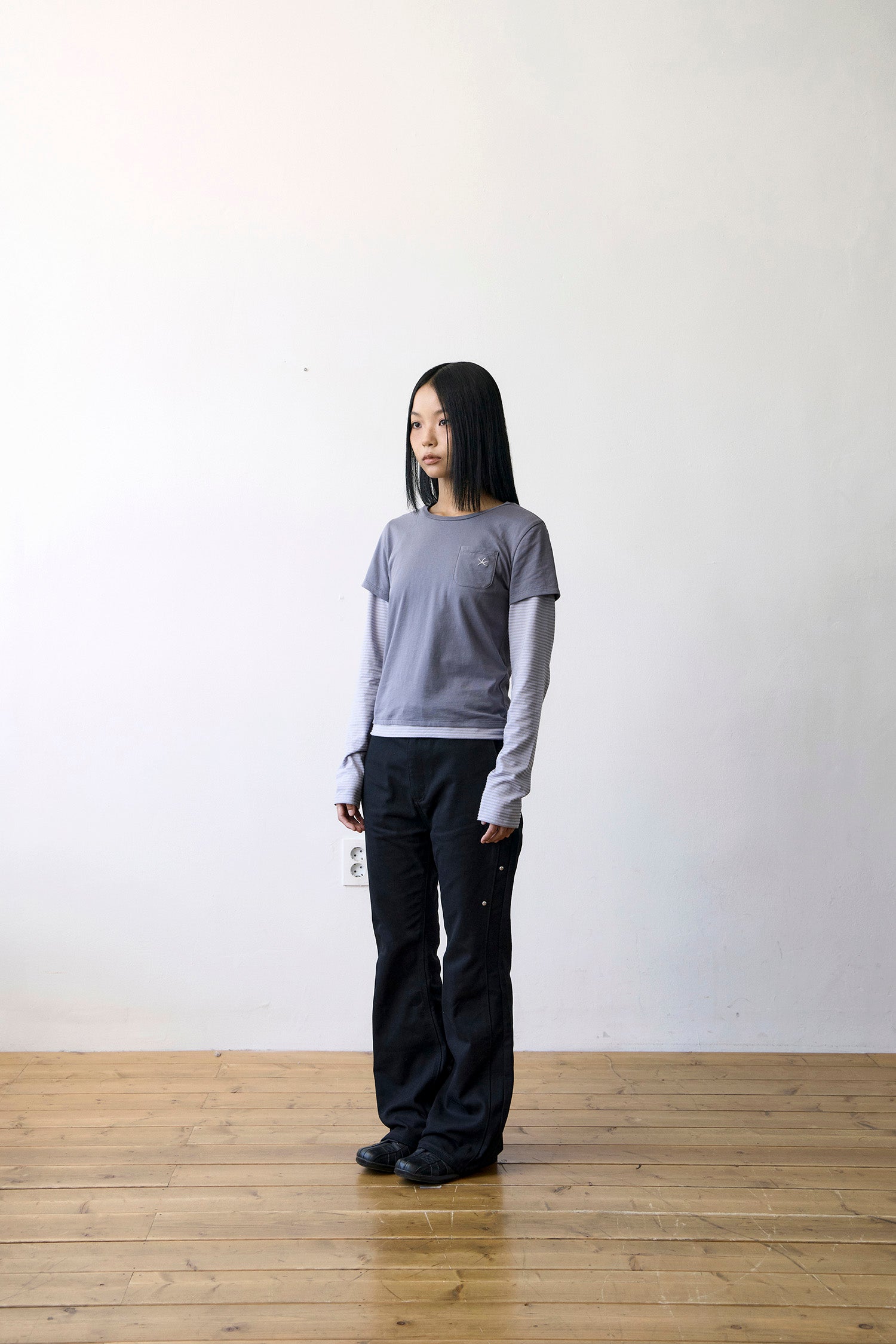 TCM flare snap pants (black)