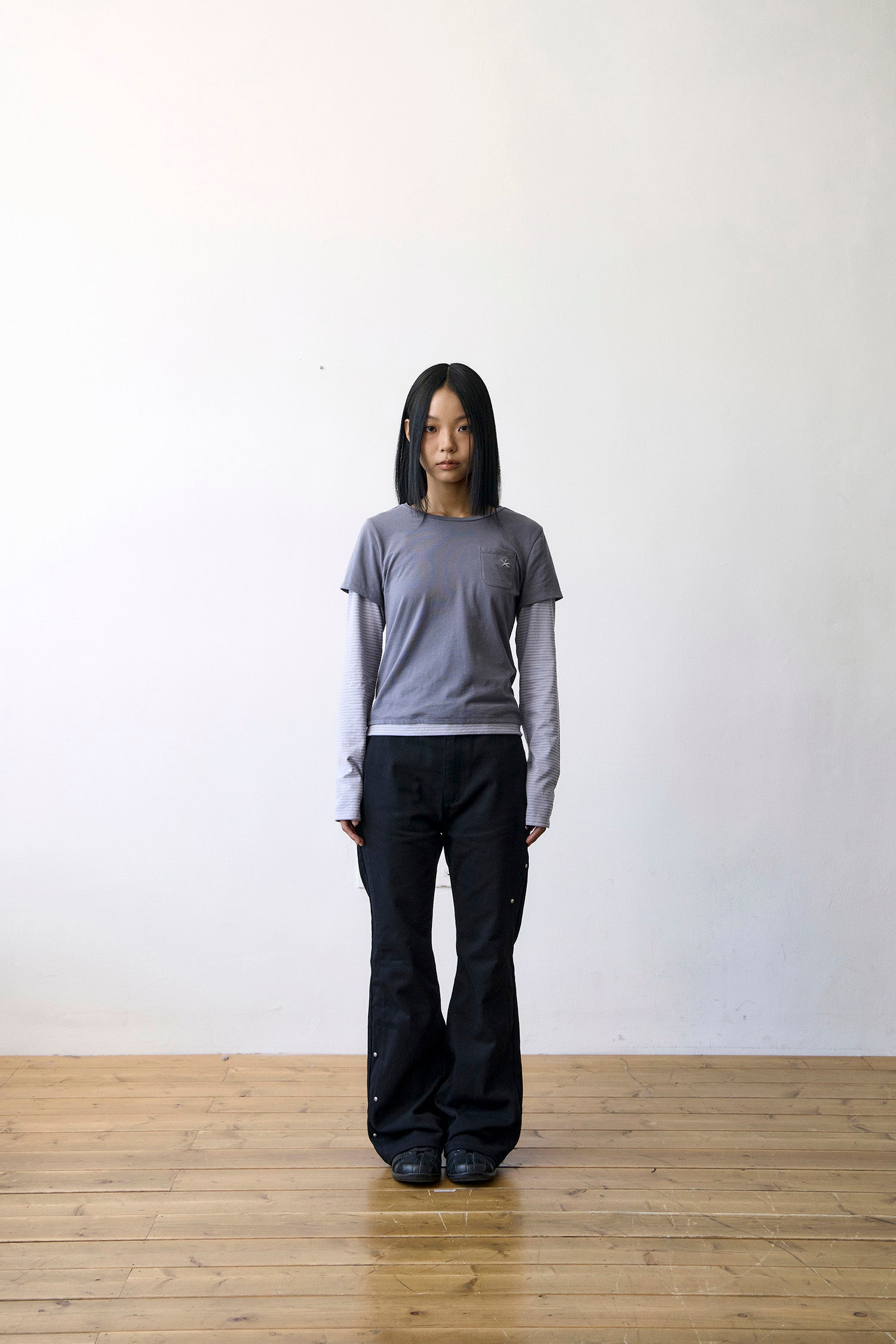 TCM flare snap pants (black)