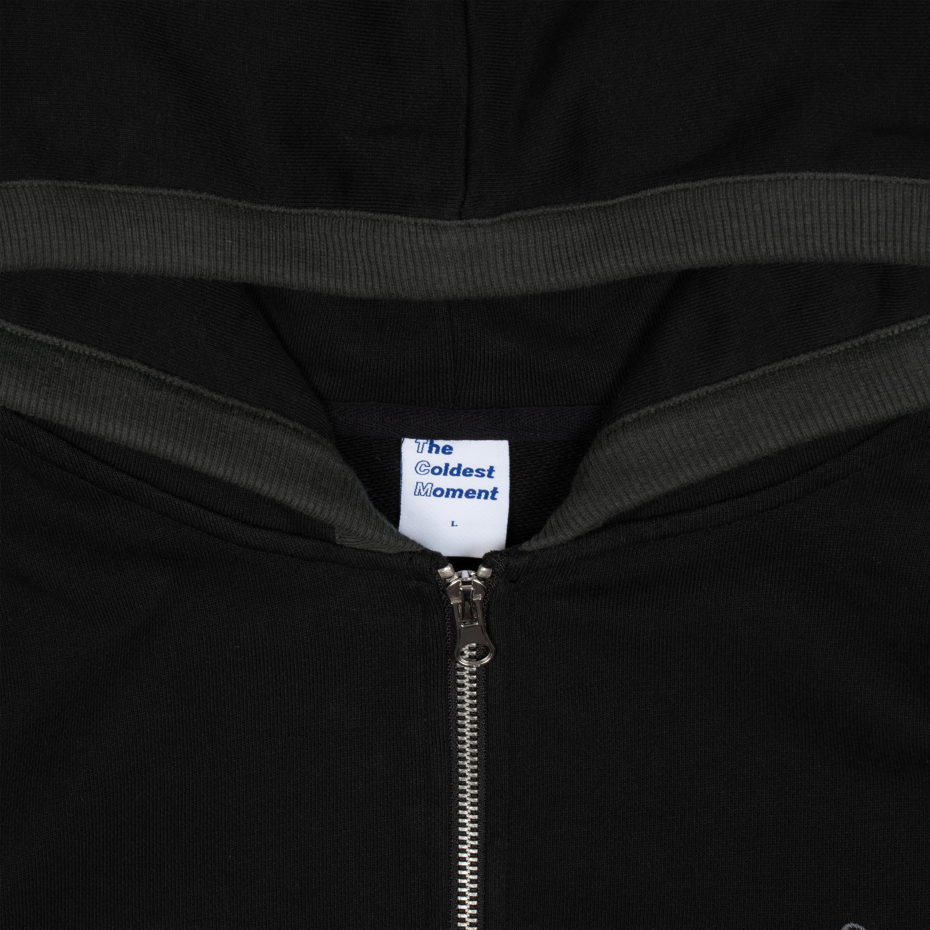 TCM line hooded zip-up (black)