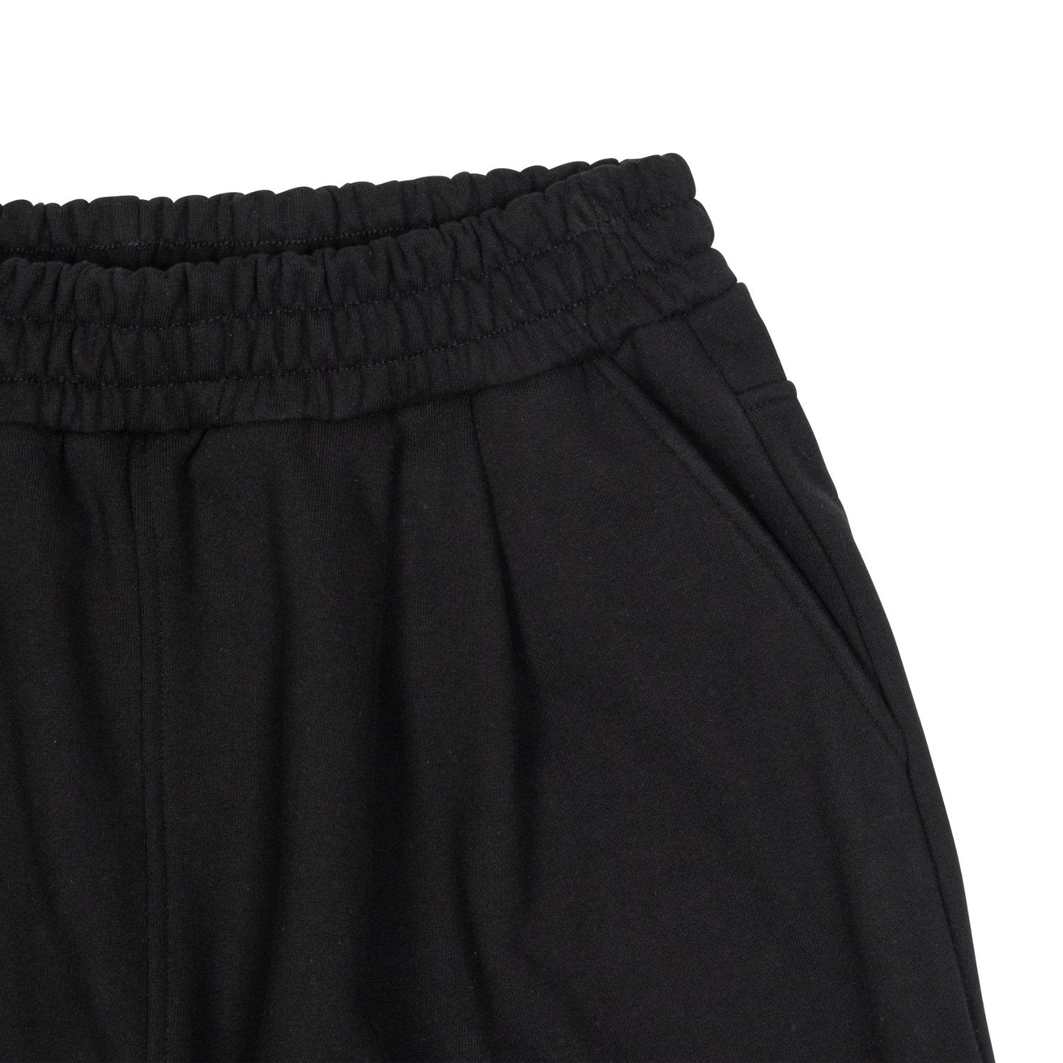 TCM back logo half sweat pants (black)