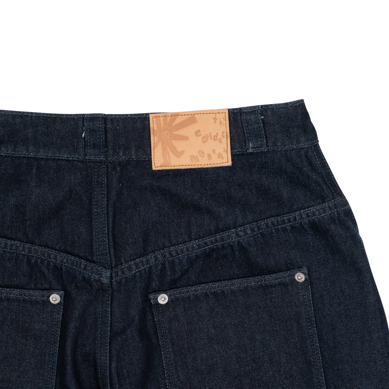 TCM curved raw denim pants (blue)