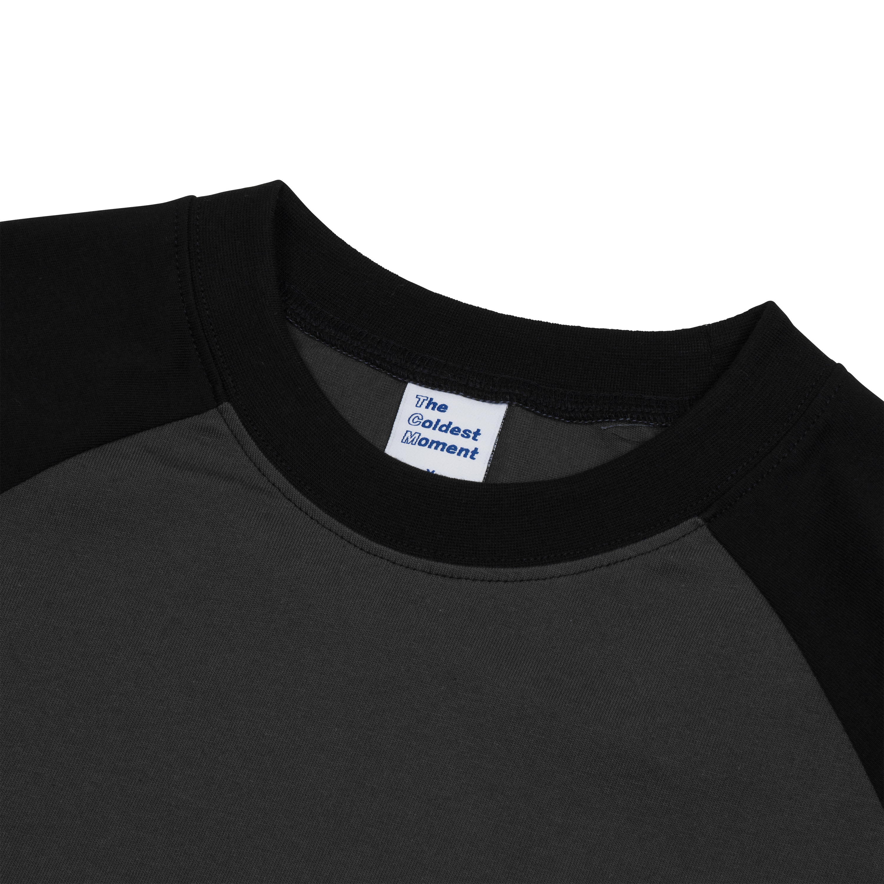 TCM mini logo raglan long sleeve (charcoal/black)