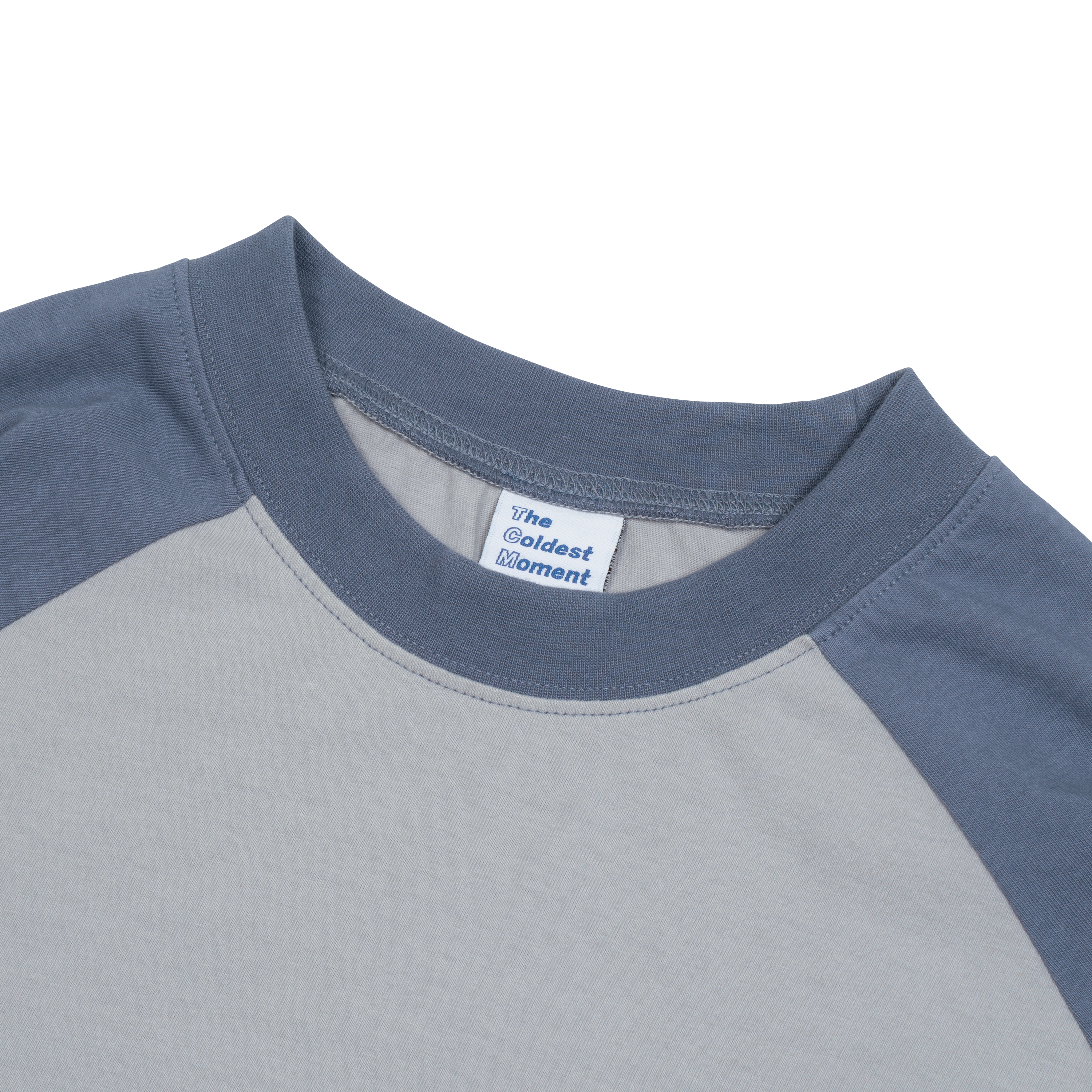 TCM mini logo raglan long sleeve (grey/blue)