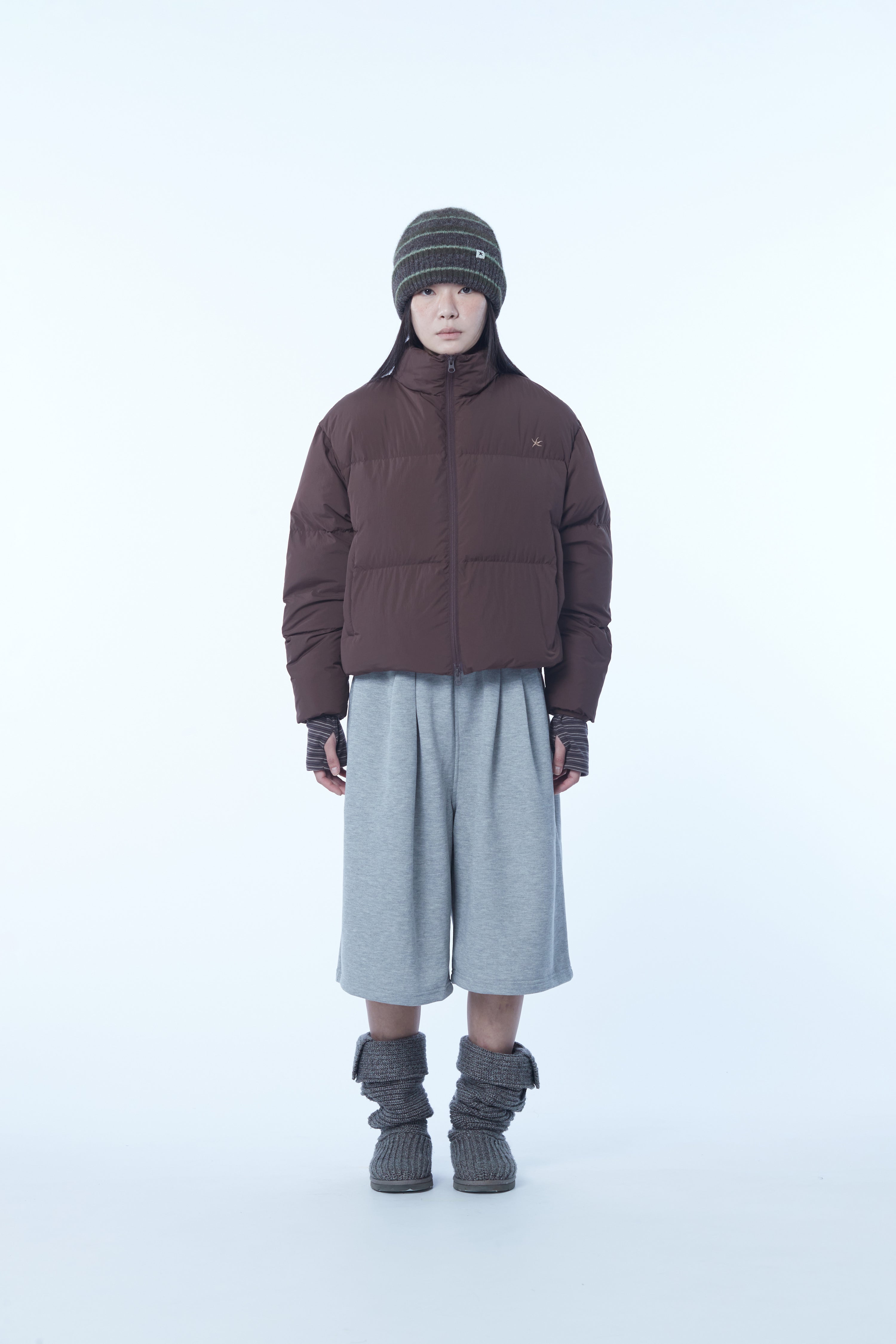 TCM starfish logo puffer jacket (brown)