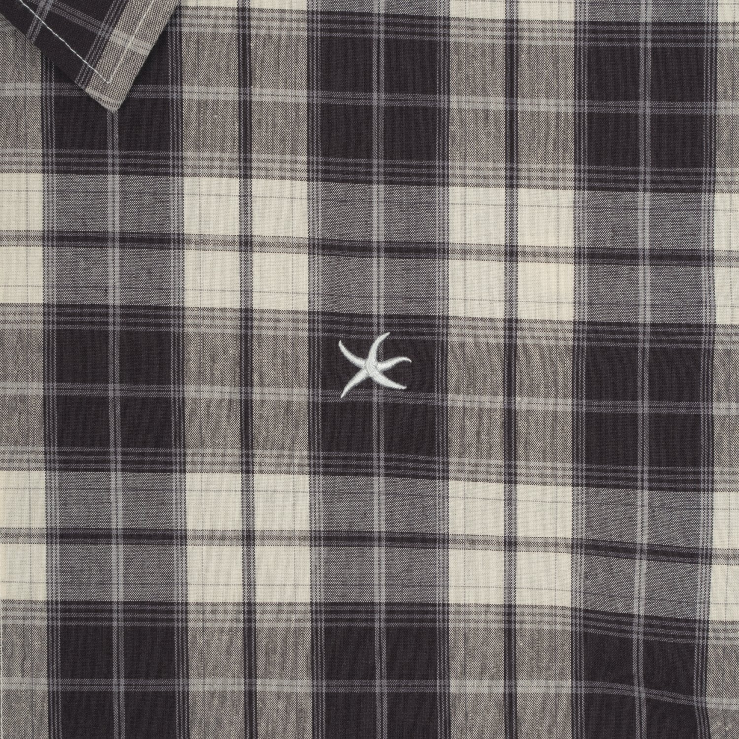 TCM mini logo check half shirts (brown)