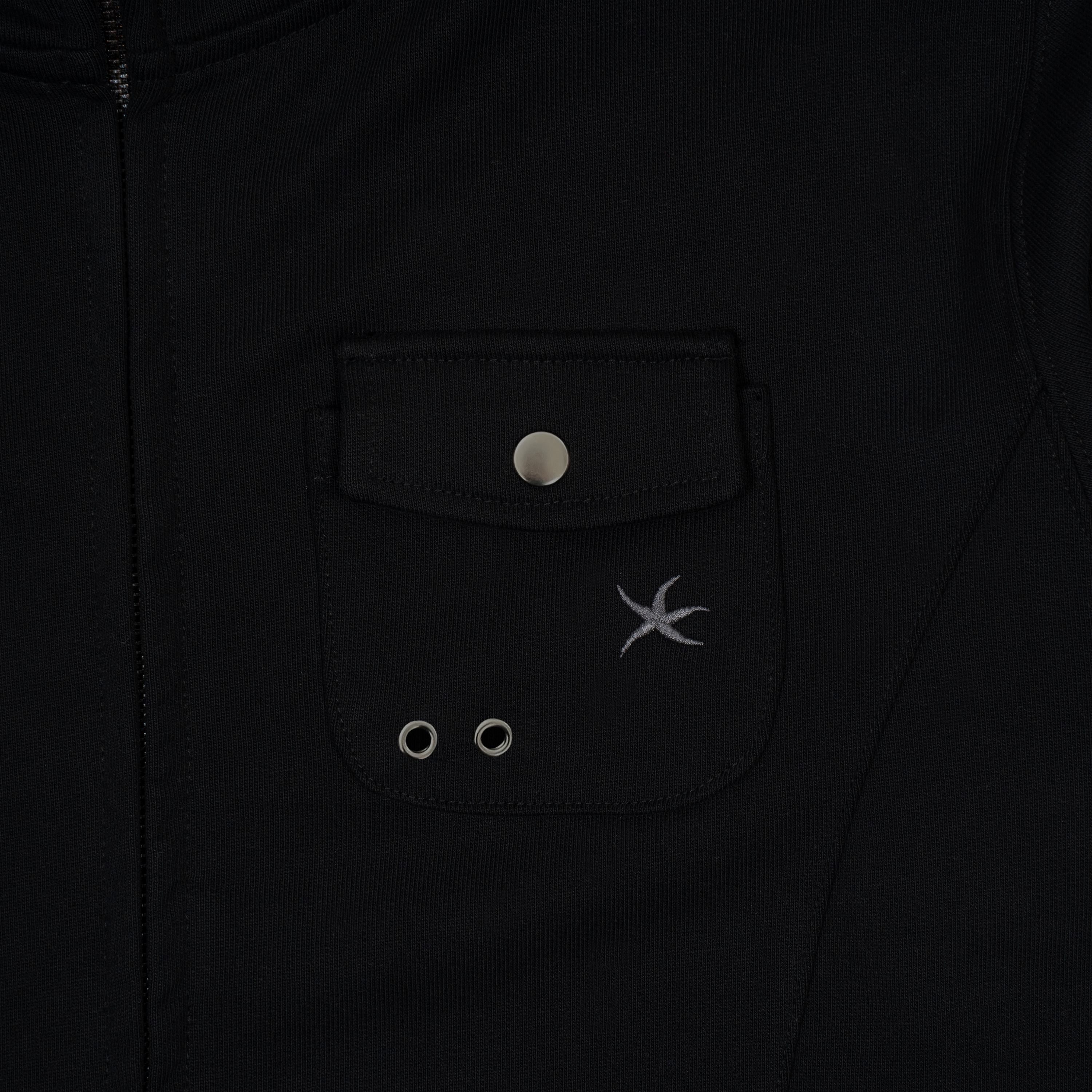 TCM easy pocket hooded zip-up (black)