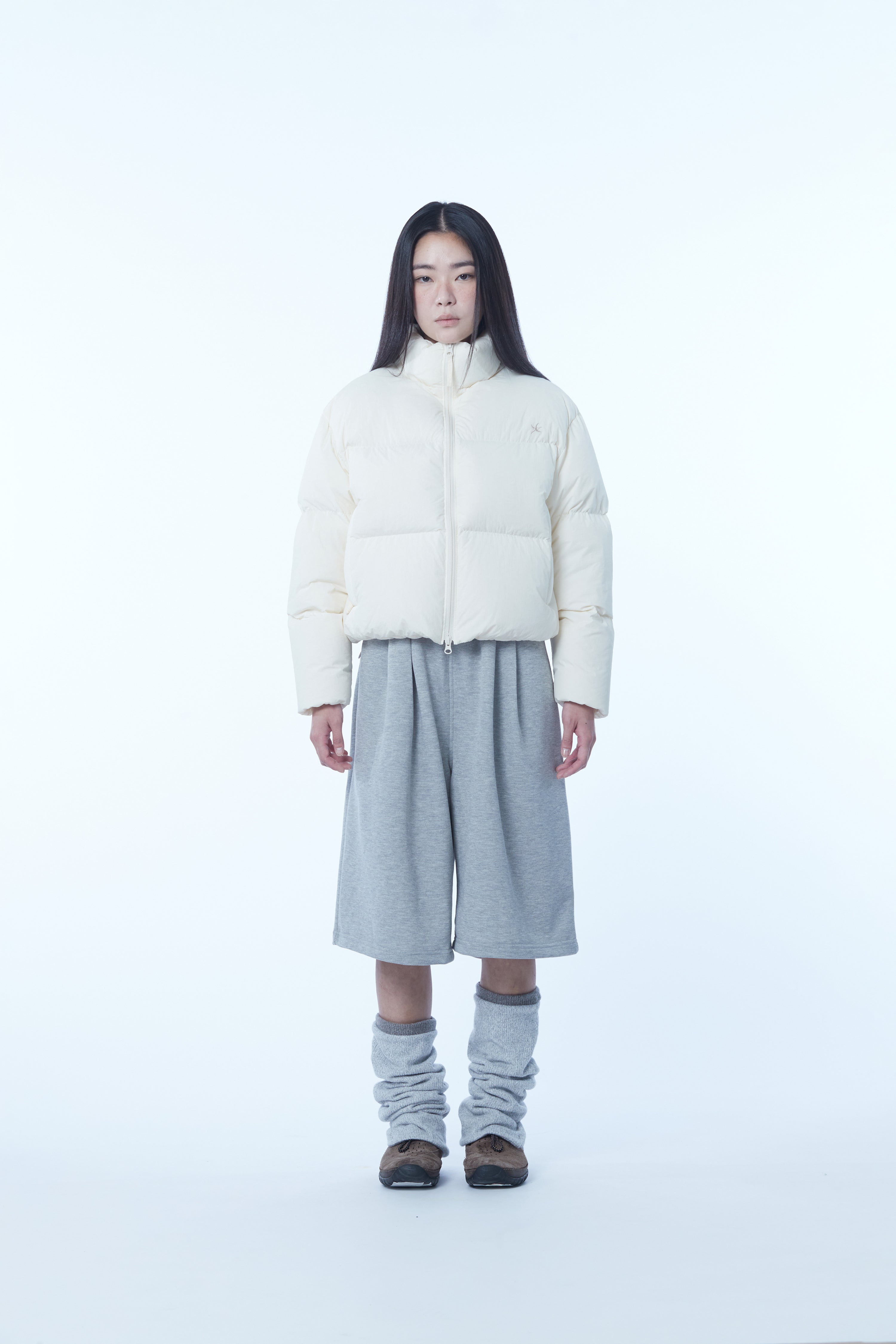 TCM starfish logo puffer jacket (ivory)