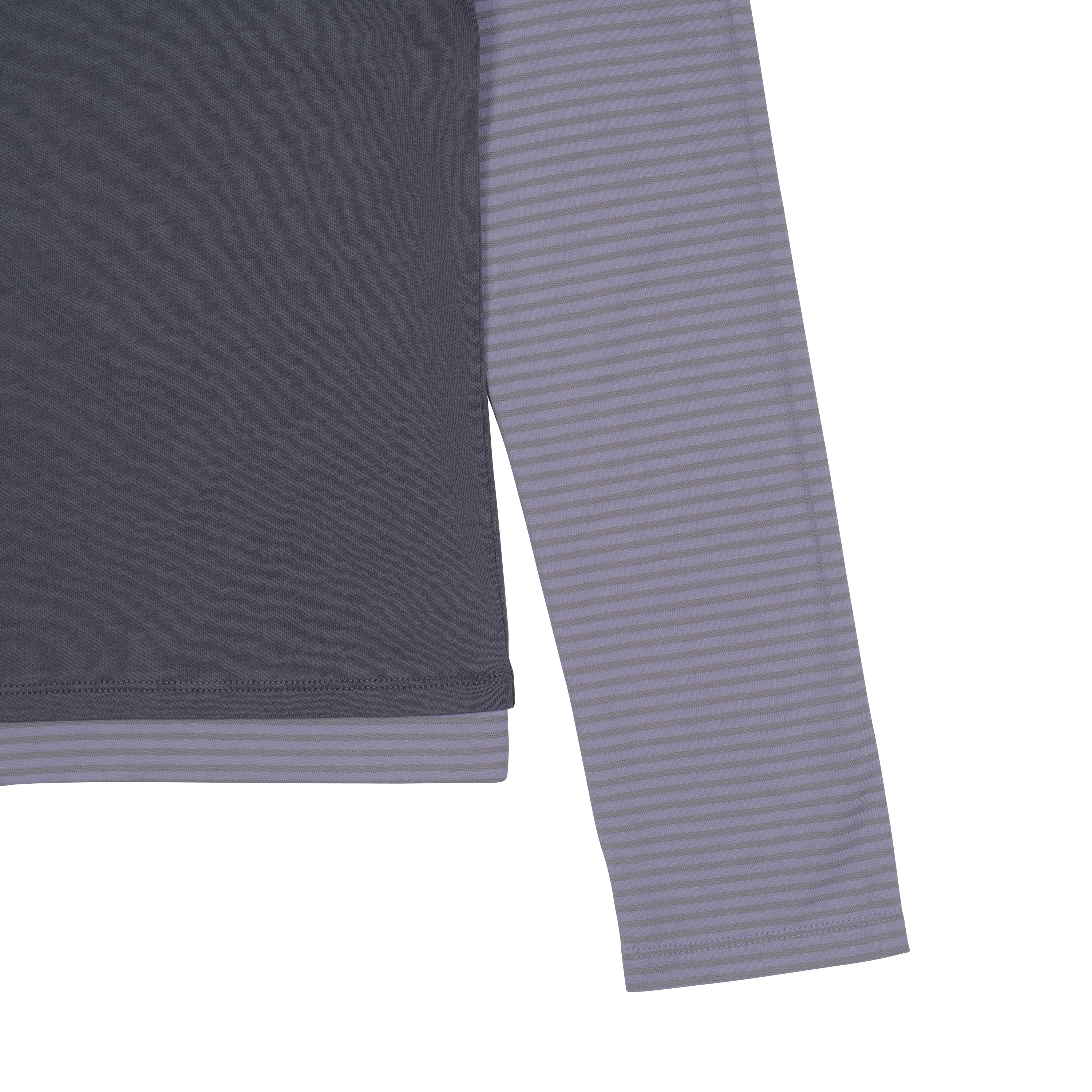 TCM stripe layered long sleeve (charcoal)