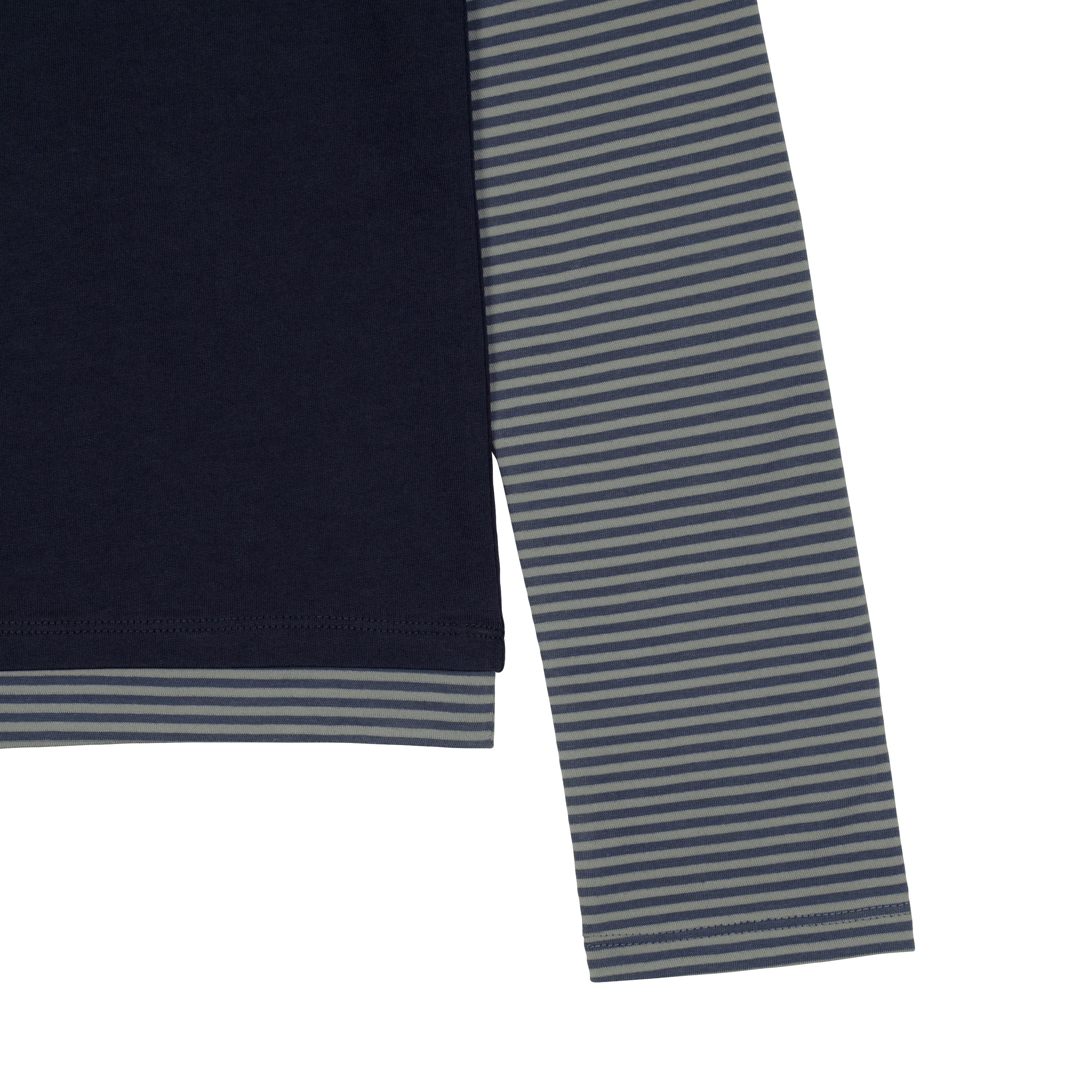 TCM stripe layered long sleeve (navy)